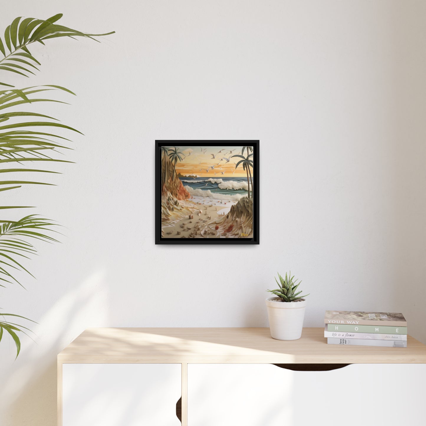 By The Seaside Series Print #7 - Black Framed Canvas Print