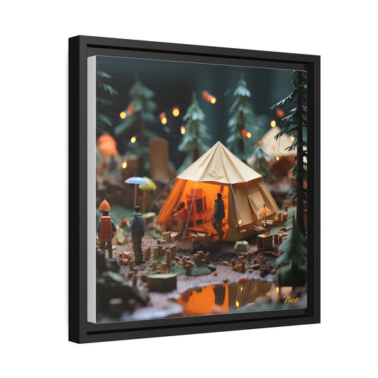 Camping In The Rain Series Print #3 - Black Framed Canvas Print