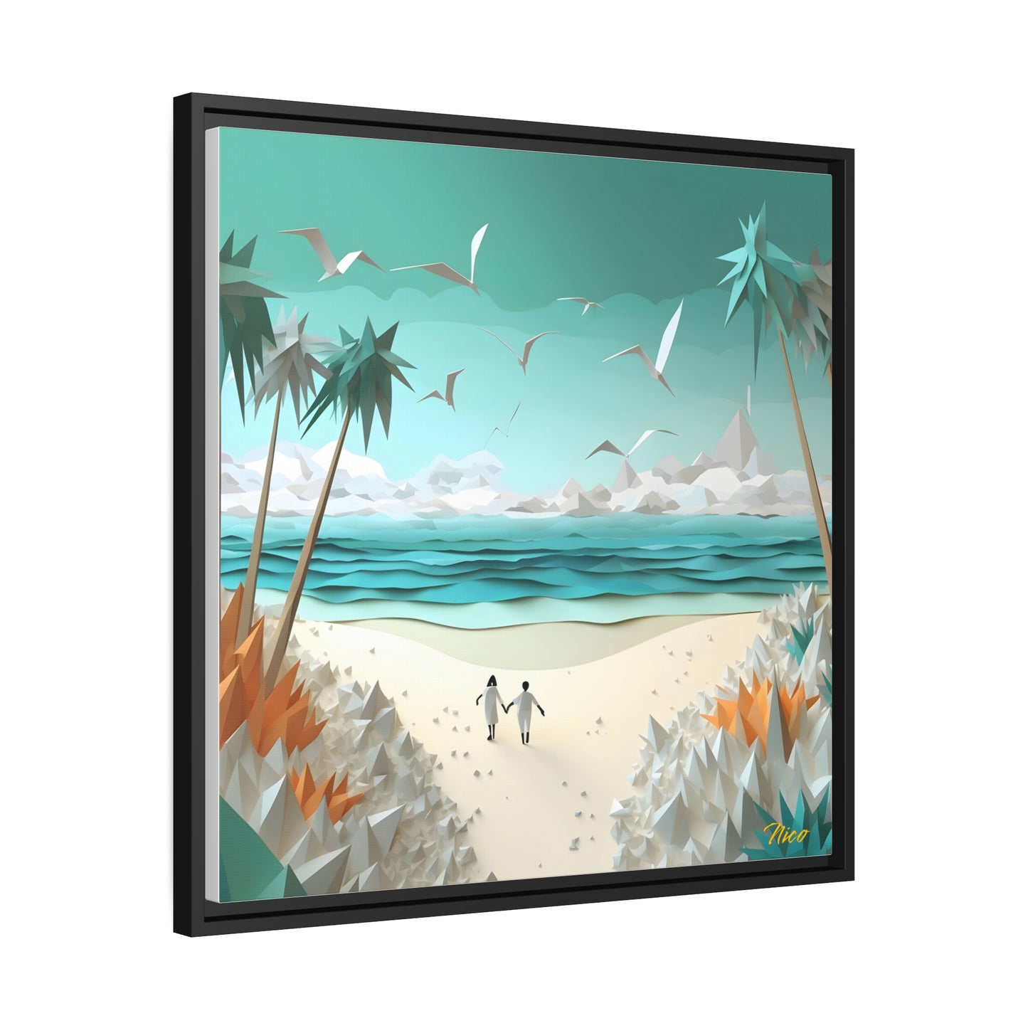 By The Seaside Series Print #9 - Black Framed Canvas Print