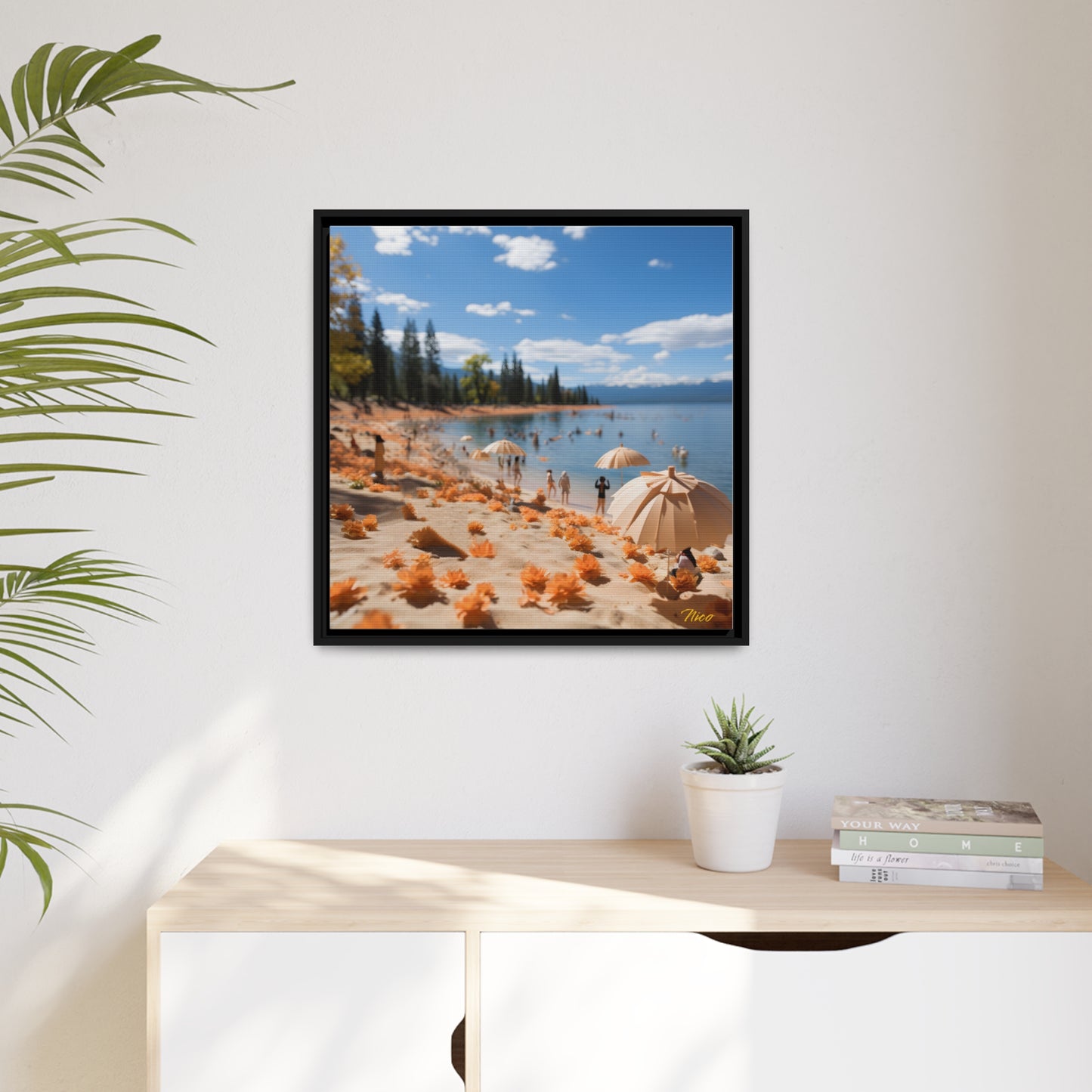 Mountain Lake Series Print #8 - Black Framed Canvas Print