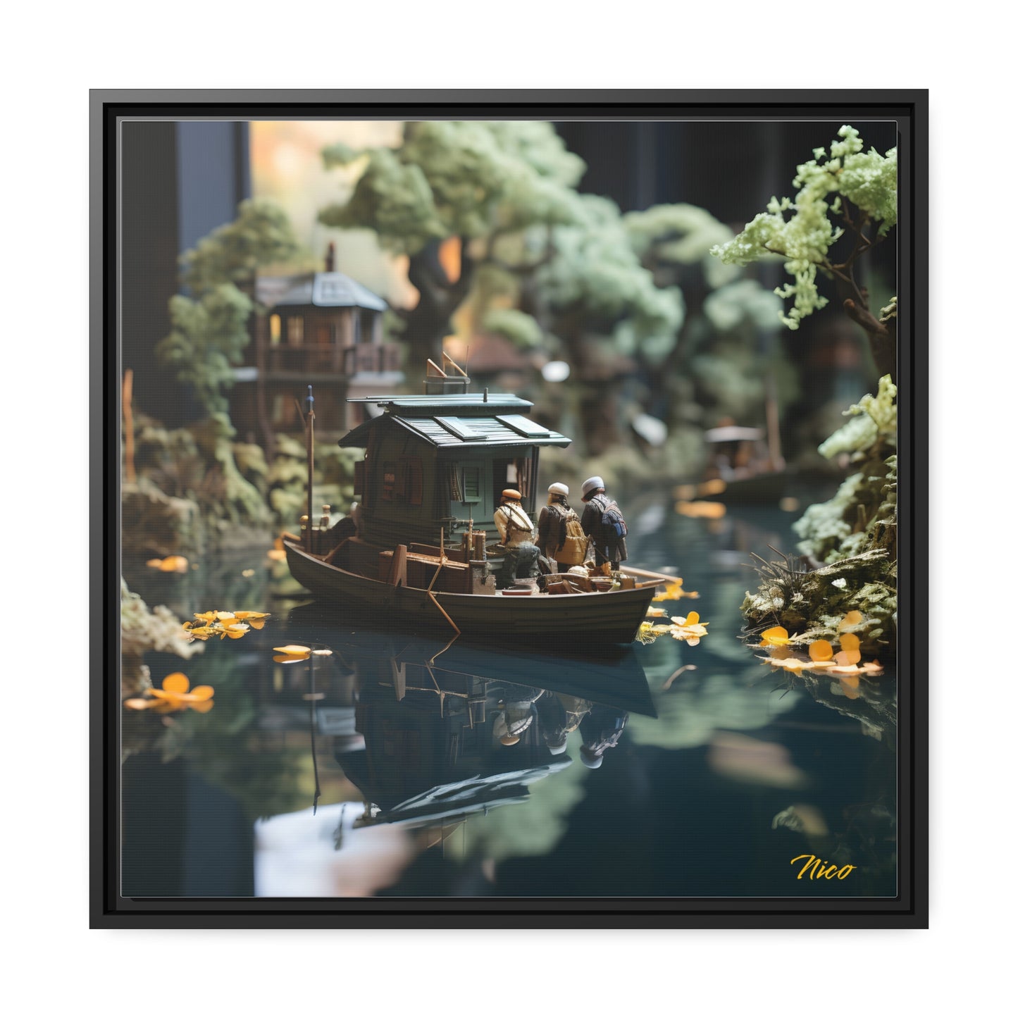 Born On A Bayou Series Print #2 - Black Framed Canvas Print