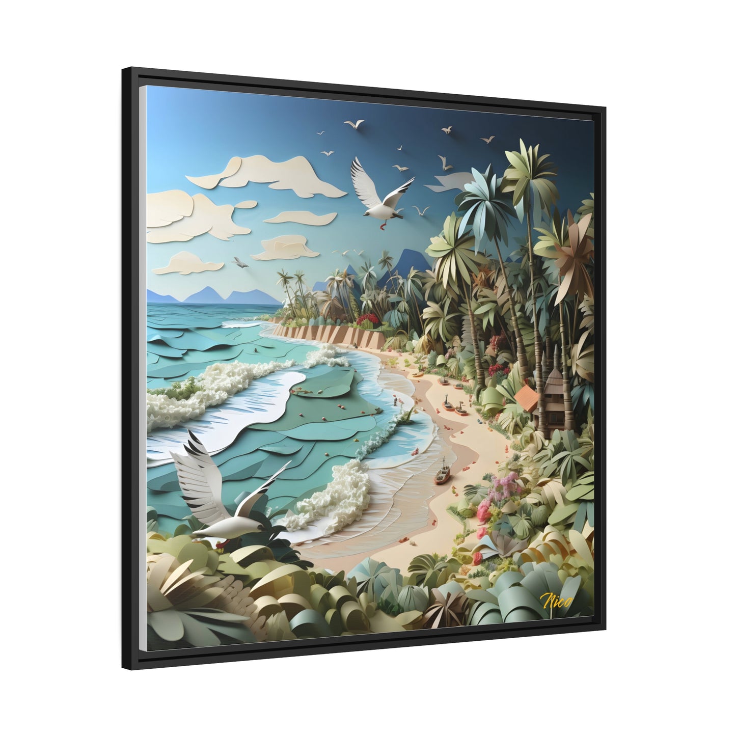 By The Seaside Series Print #8 - Black Framed Canvas Print