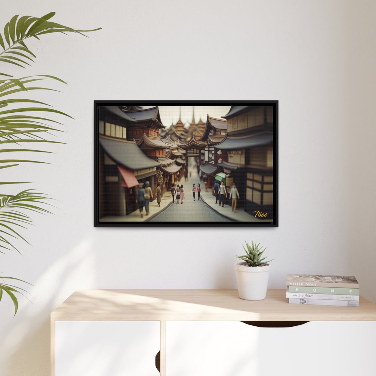 Eastern Metropolis Series Print #9 - Extended Black Framed Canvas Print By Nico