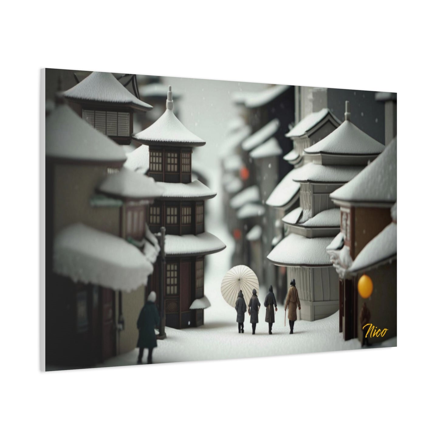 Asian Snow Series Print #3 - Streched Matte Extended Canvas Print, 1.25" Thick