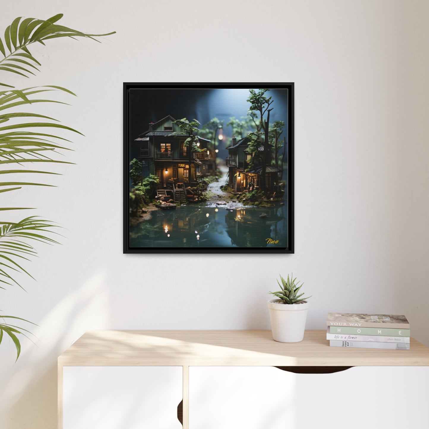 Born On A Bayou Series Print #3 - Black Framed Canvas Print