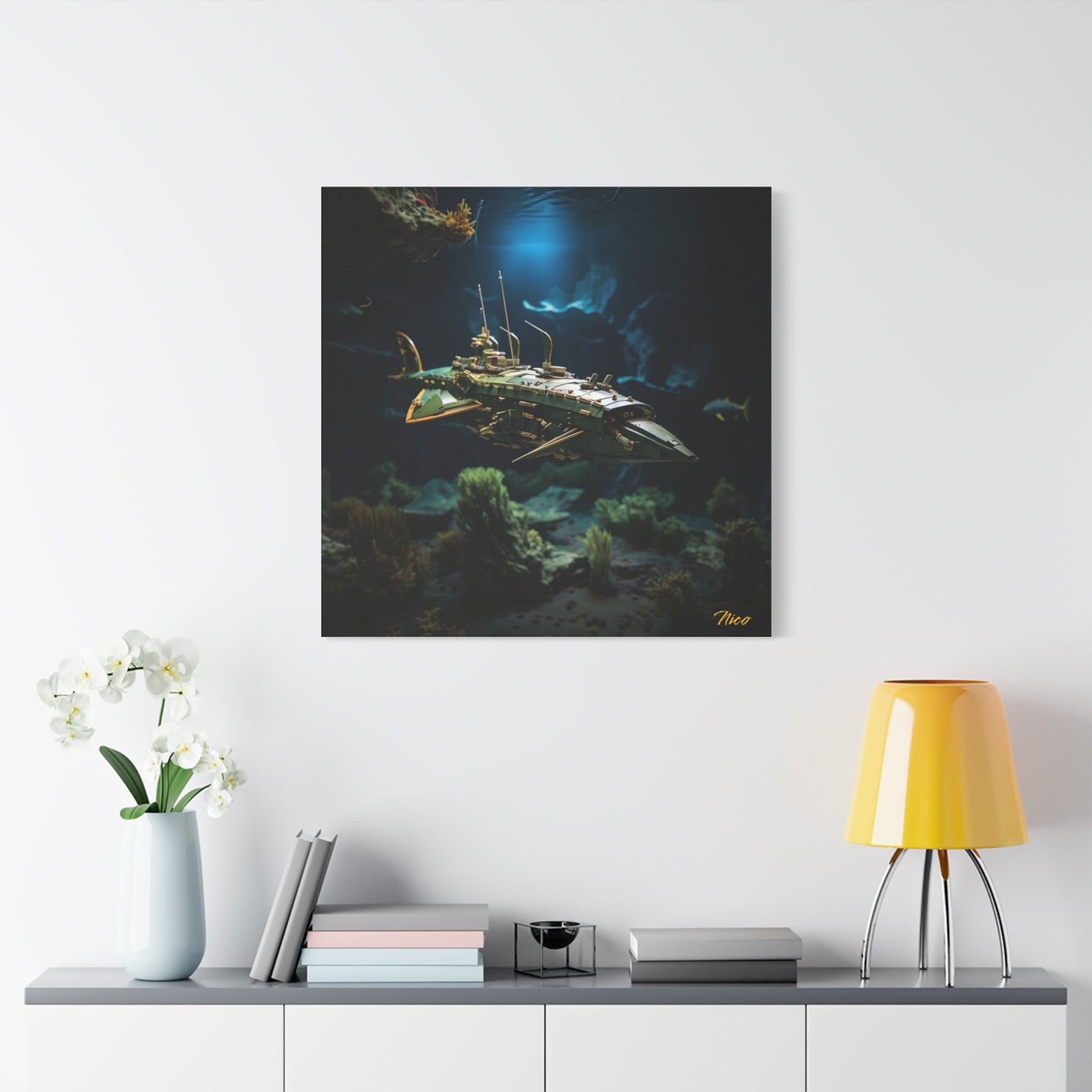 20,000 Leagues Under The Sea Series Print #1 - Streched Matte Canvas Print, 1.25" Thick