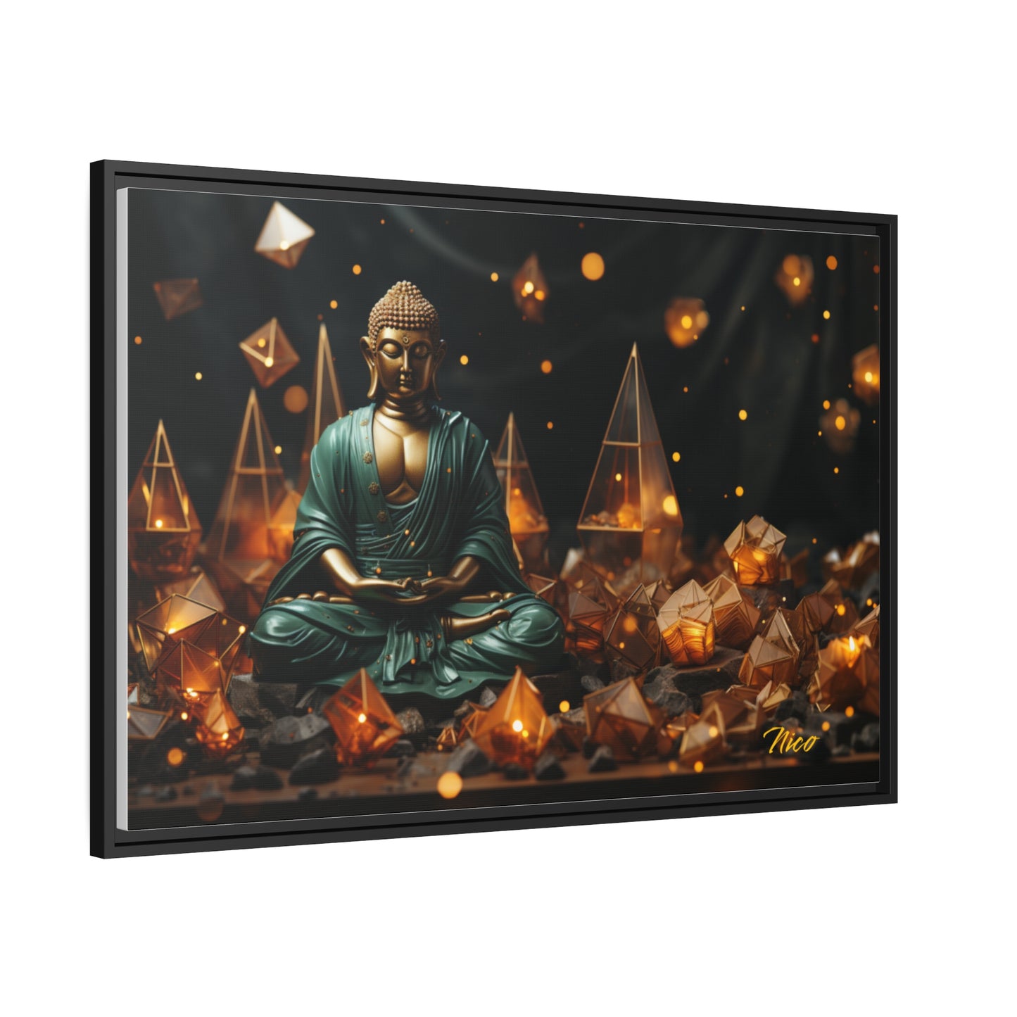 Ascending Buddha Series Print #4 - Black Framed Canvas Print