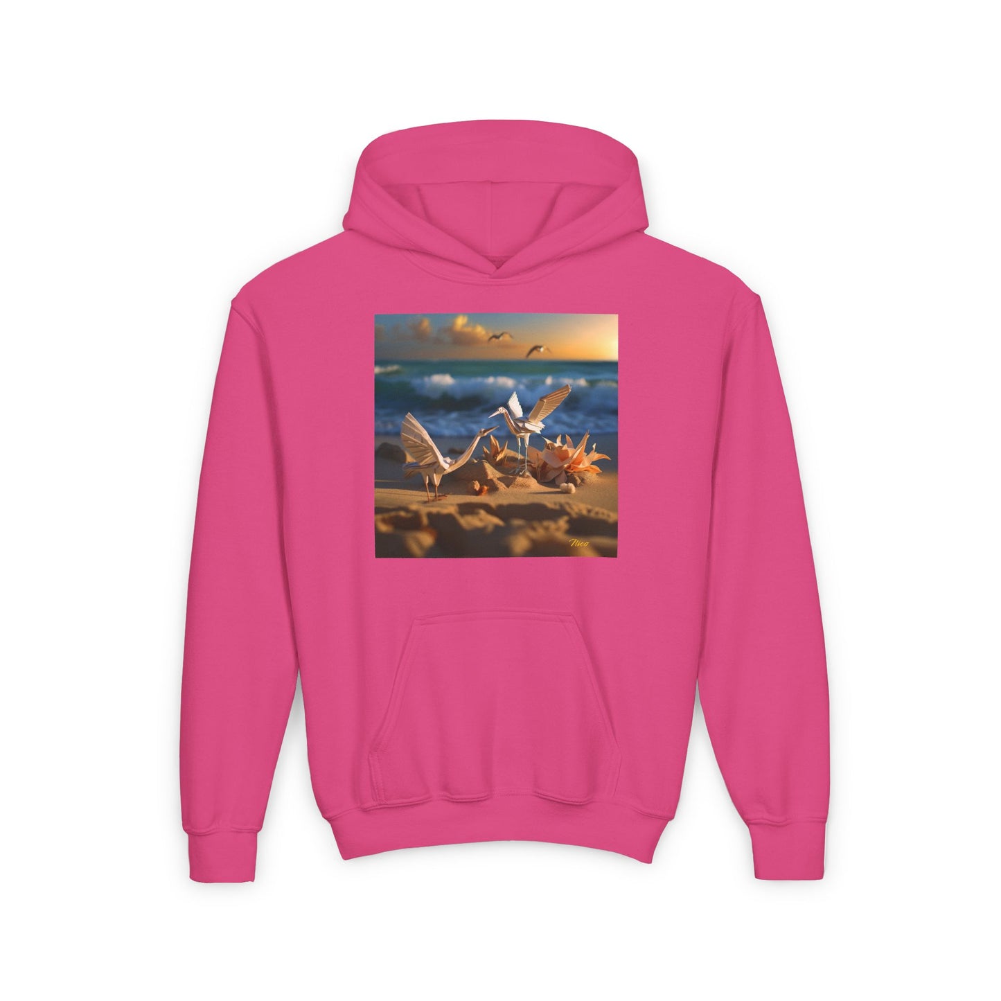 By The Seaside Series Print #3 Youth Heavy Blend Hooded Sweatshirt