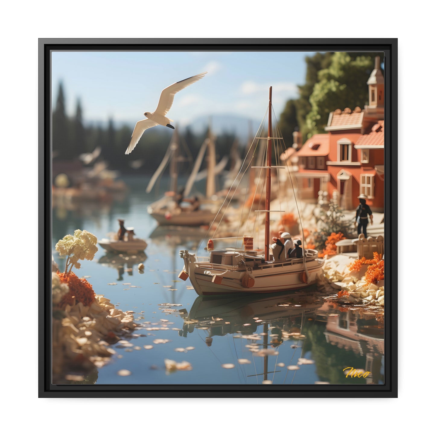 On The Docks By The Bay Series Print #6 - Black Framed Canvas Print