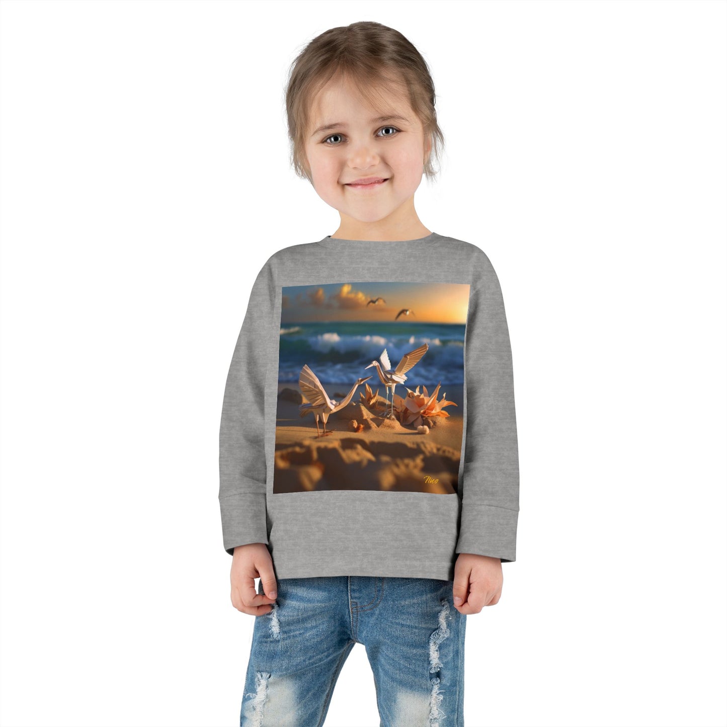 By The Seaside Series Print #3 Toddler Long Sleeve Tee