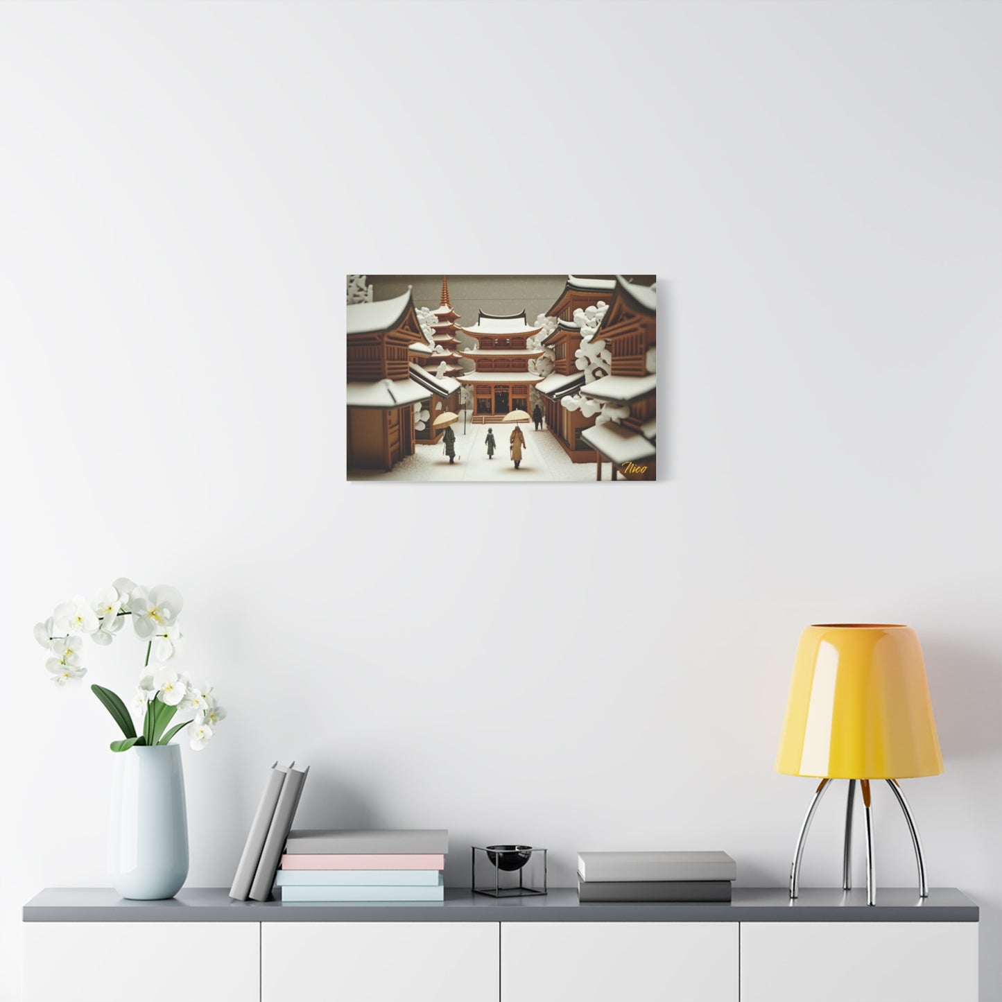 Asian Snow Series Print #10 - Streched Matte Extended Canvas Print, 1.25" Thick