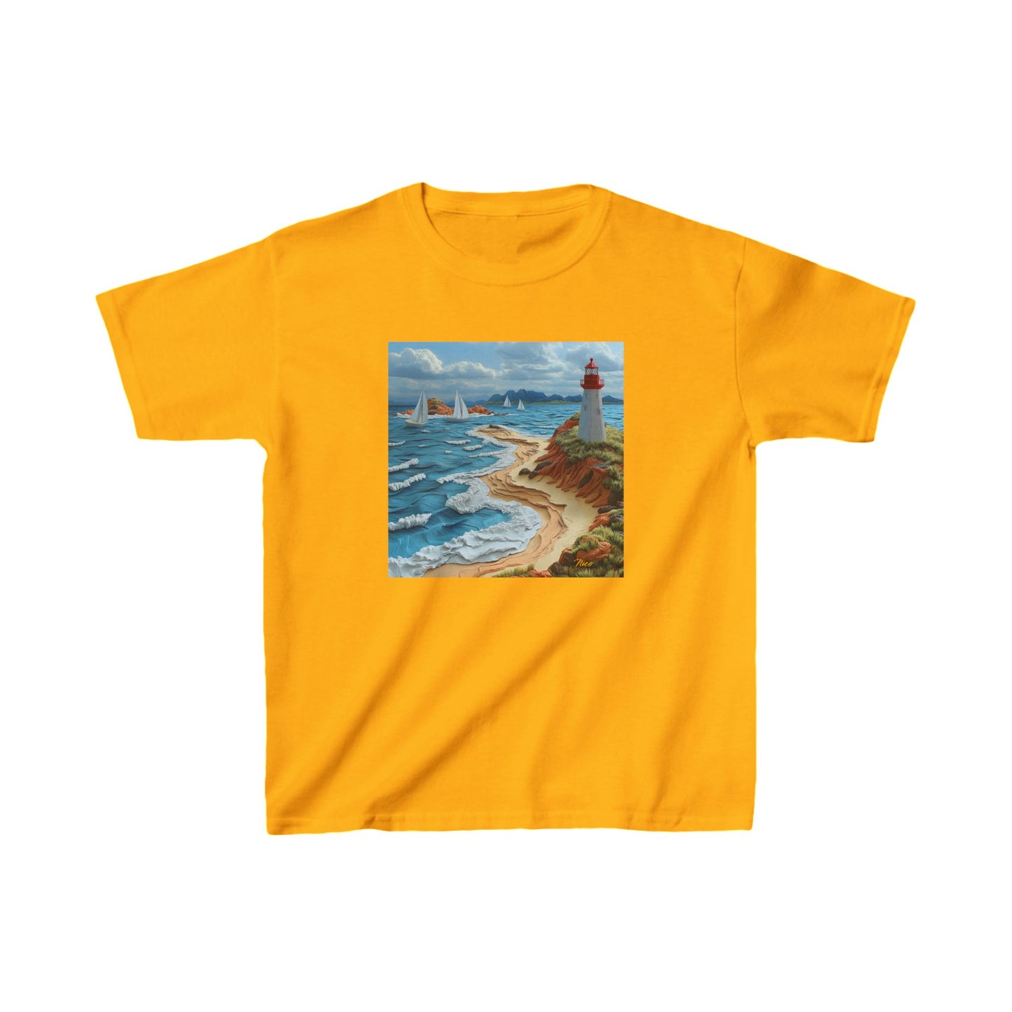 By The Seaside Series Print #4 Kids Heavy Cotton™ Tee