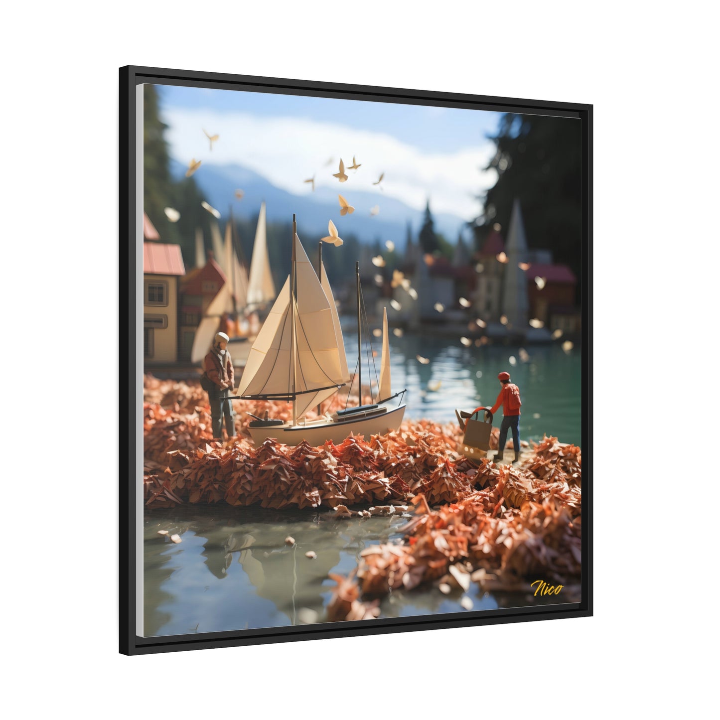 On The Docks By The Bay Series Print #5 - Black Framed Canvas Print