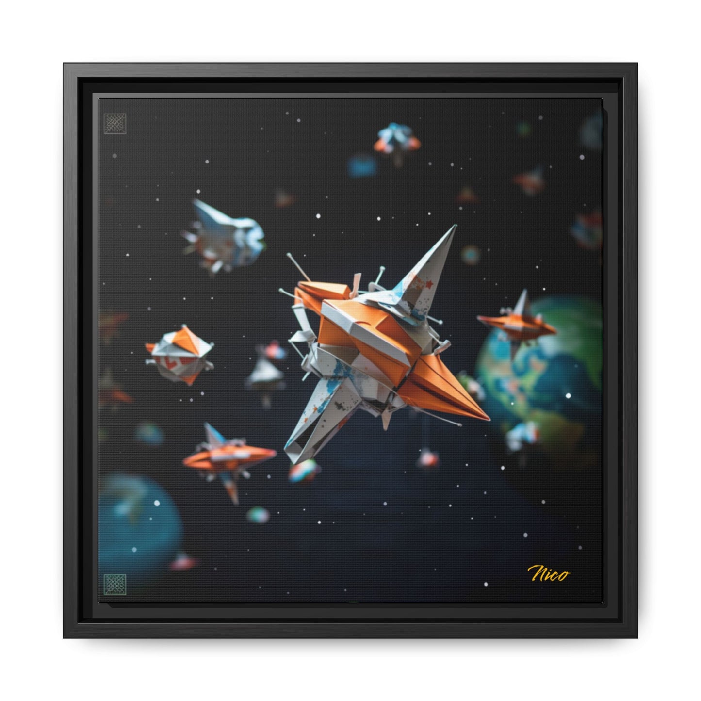 Elons' 1Dream Series Print #1 - Black Framed Canvas Print