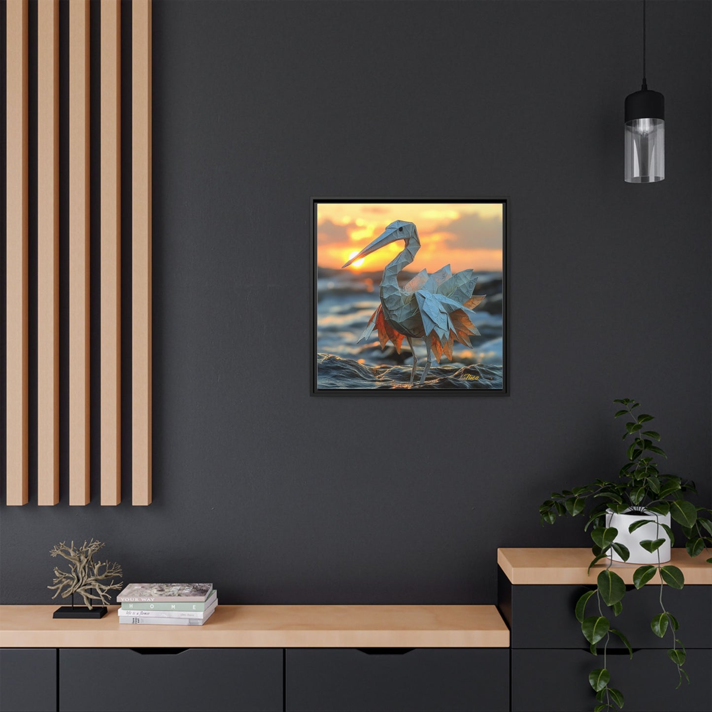 By The Seaside Series Print #1 - Black Framed Canvas Print