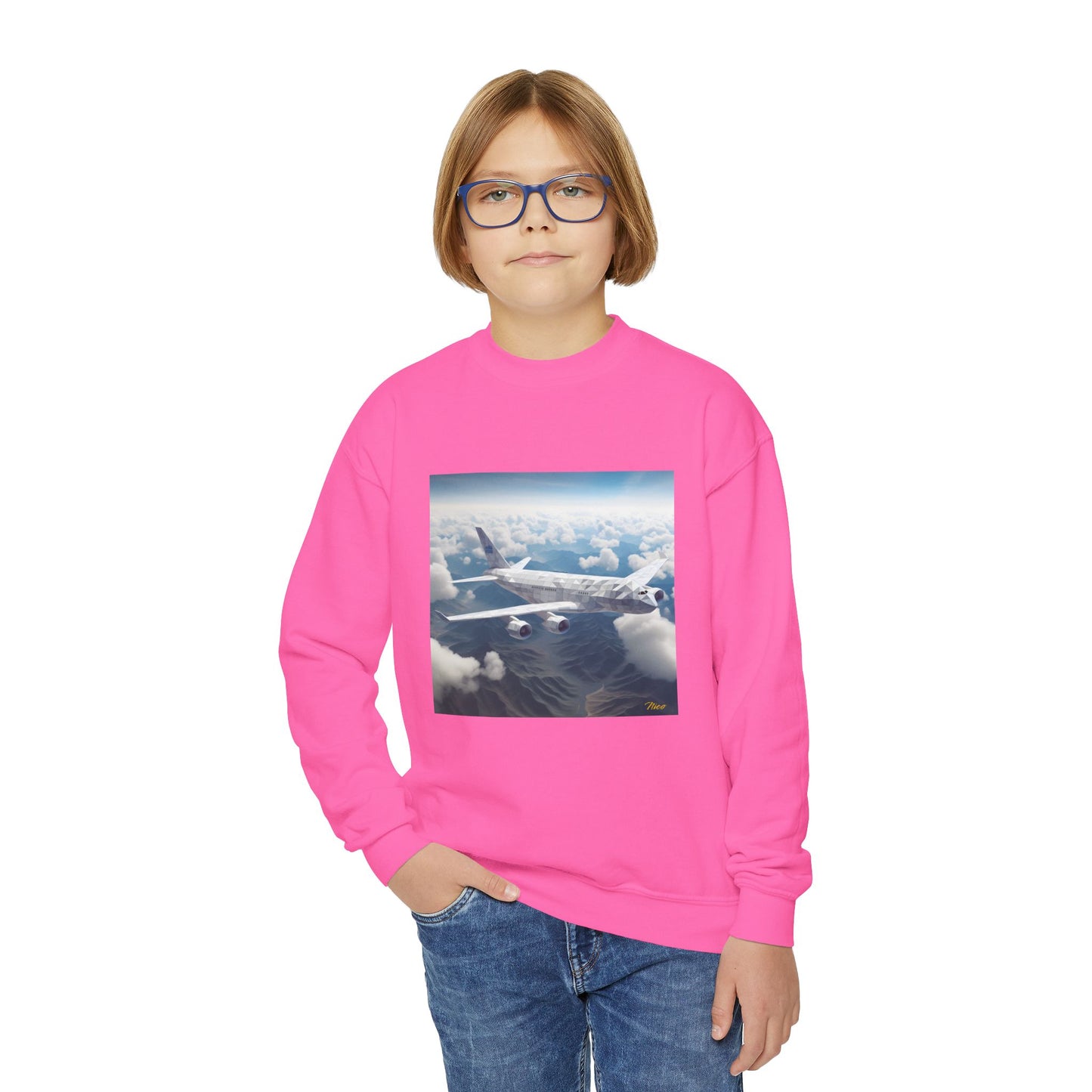 Frequent Flyer Miles Series Print #7 Youth Crewneck Sweatshirt