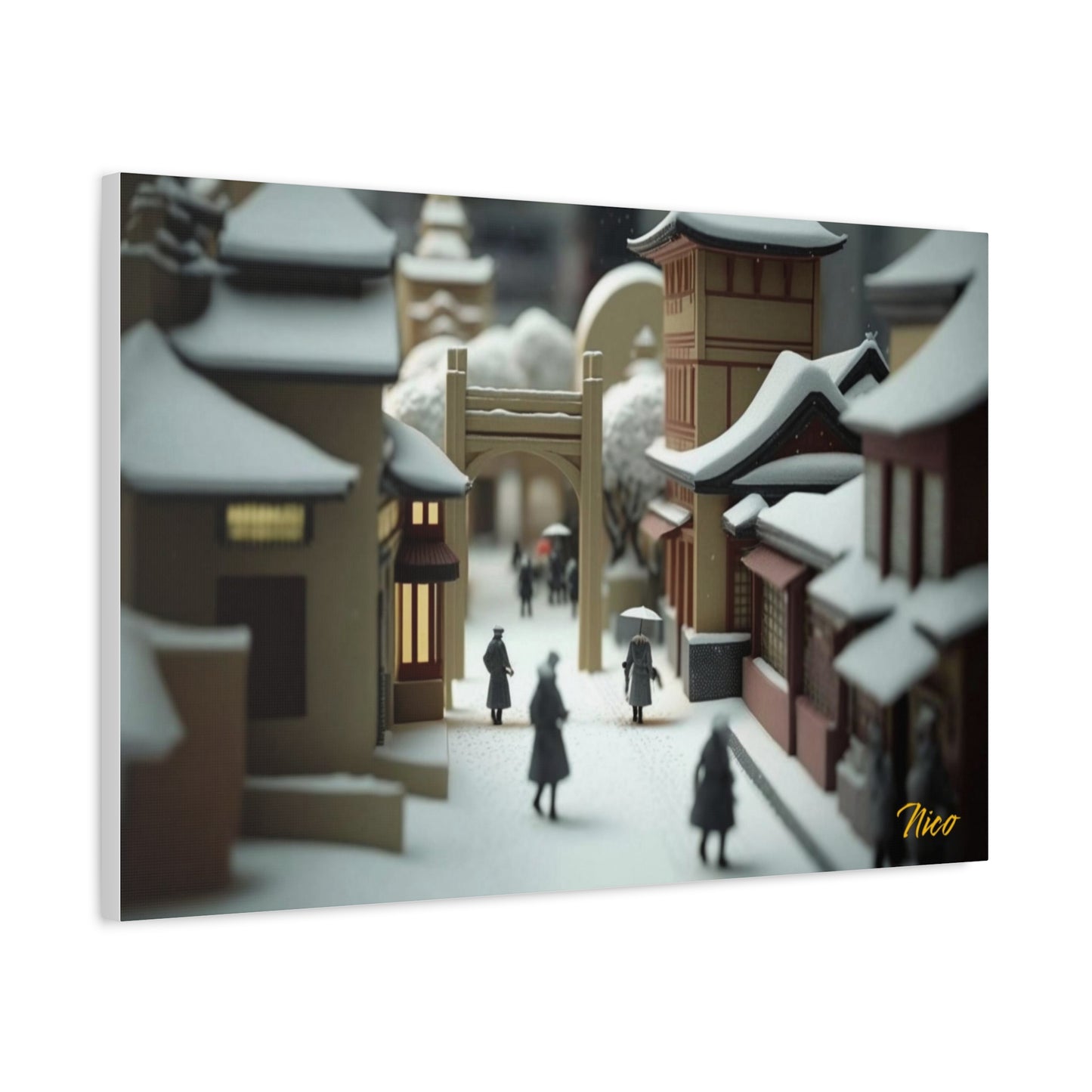 Asian Snow Series Print #9 - Streched Matte Extended Canvas Print, 1.25" Thick