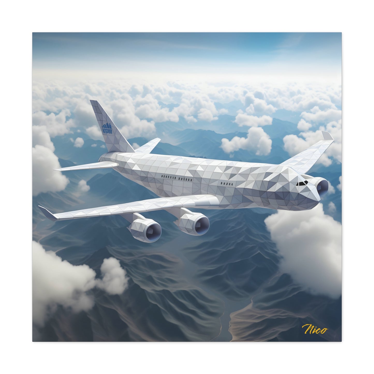 Passenger Jet Series Print #7 - Streched Matte Canvas Print, 1.25" Thick