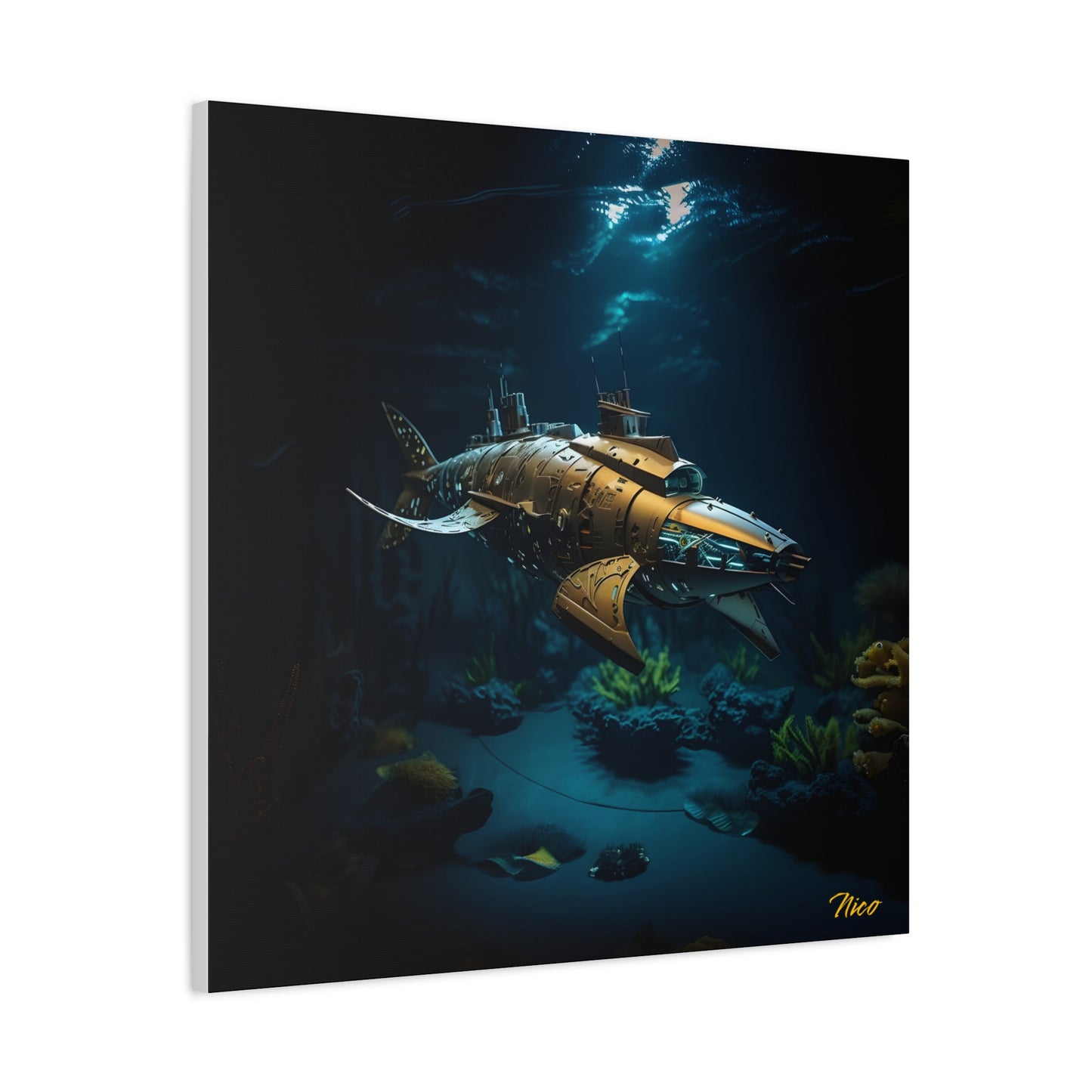 20,000 Leagues Under The Sea Series Print #5 - Streched Matte Canvas Print, 1.25" Thick