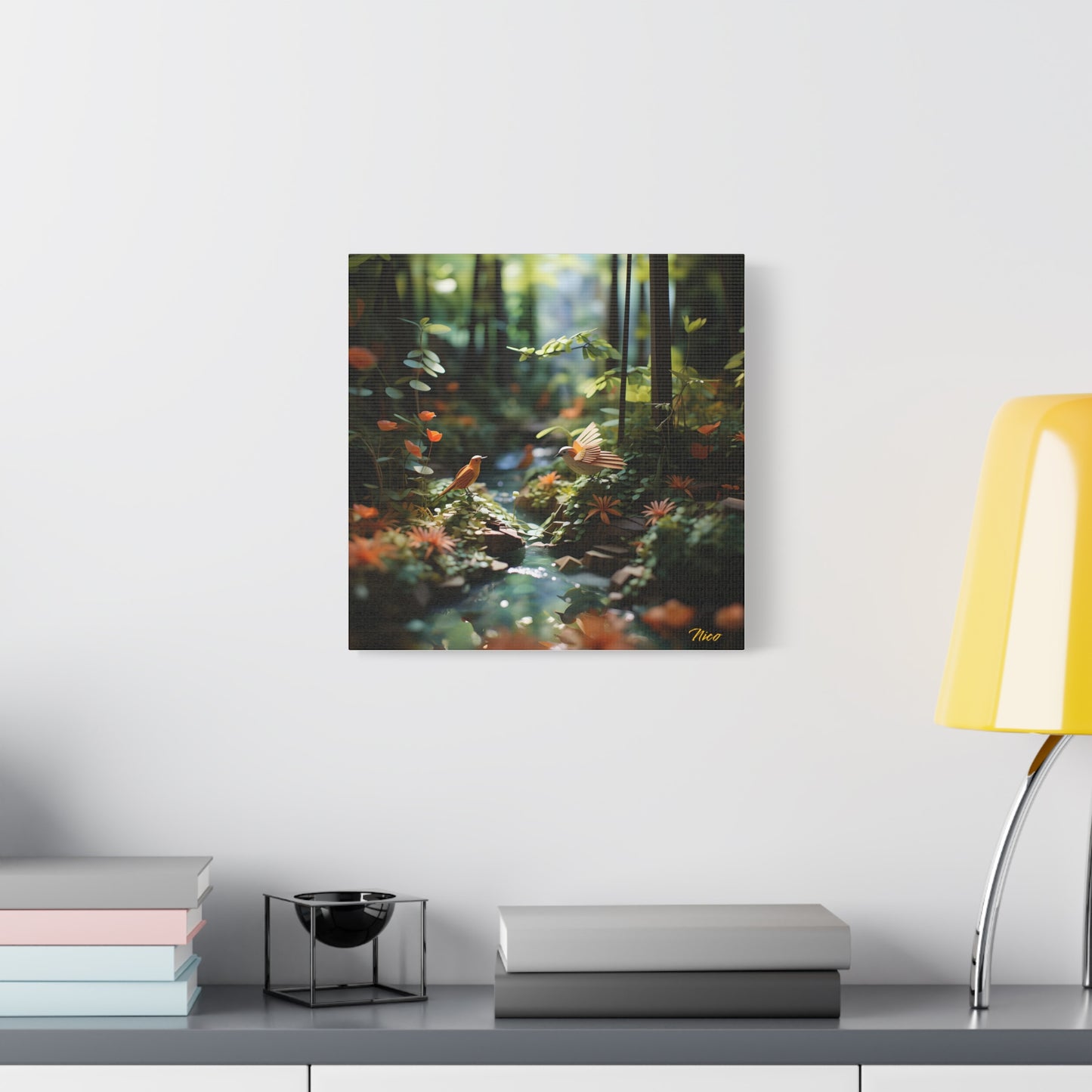 Relaxing By The Brook Series Print #6 - Streched Matte Canvas Print, 1.25" Thick