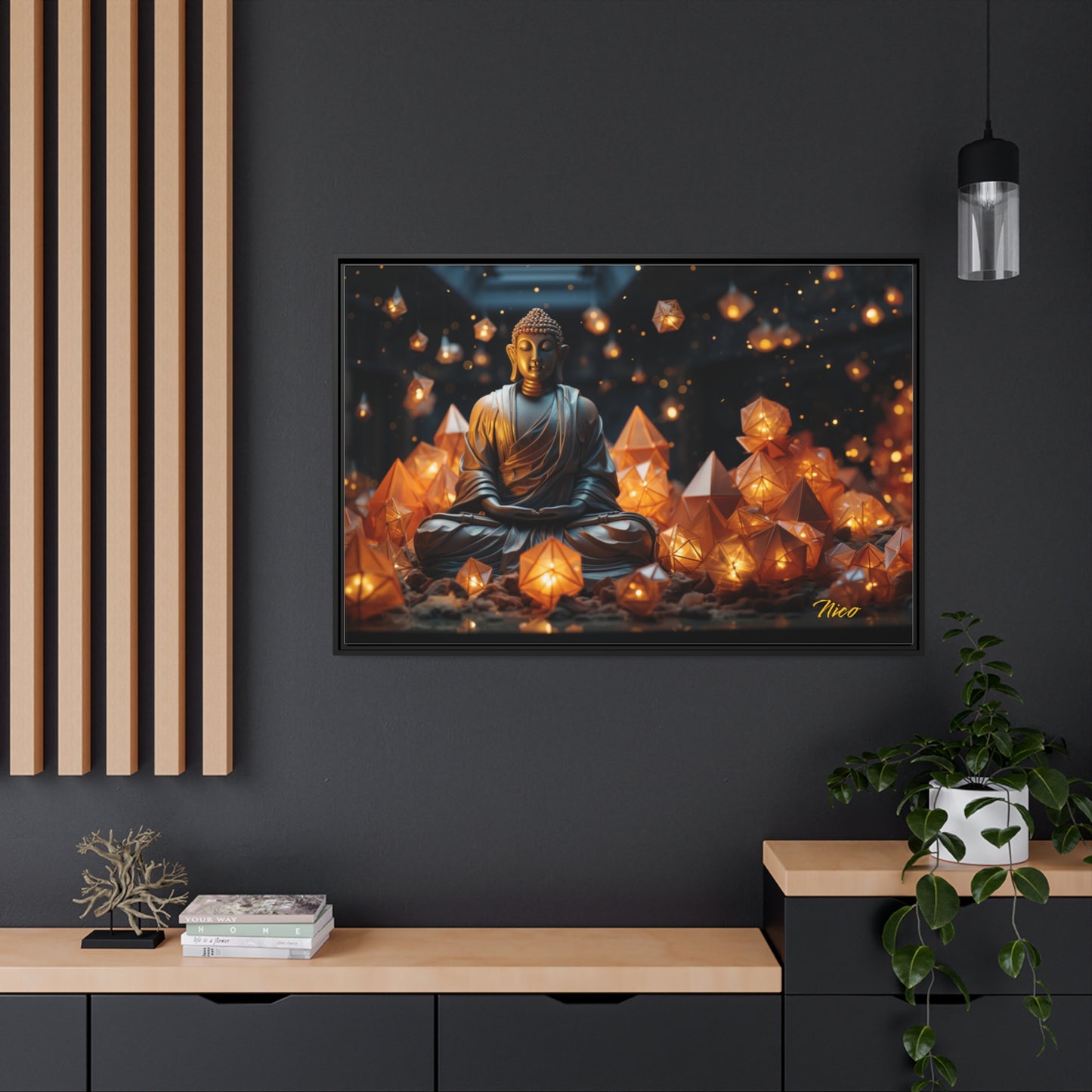 Ascending Buddha Series Print #10 - Black Framed Canvas Print