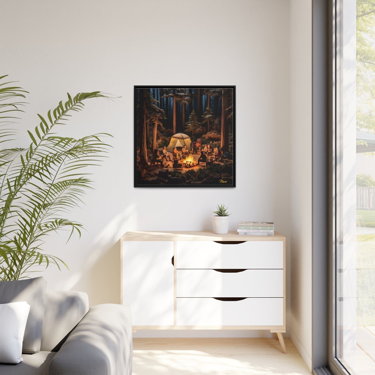 Campfire Series Print #8 - Black Framed Canvas Print