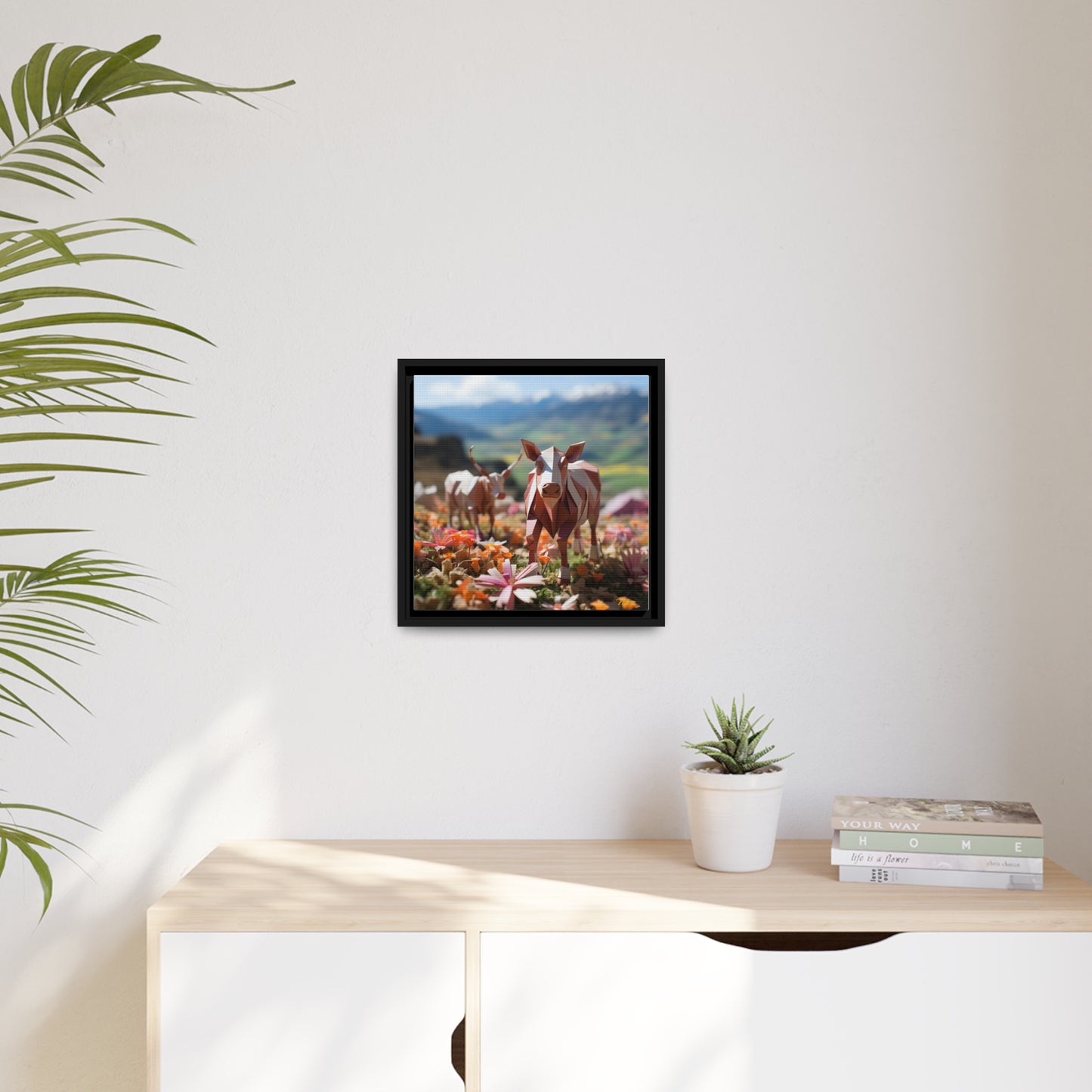 Meadow By The Farm Series Print #1 - Black Framed Canvas Print