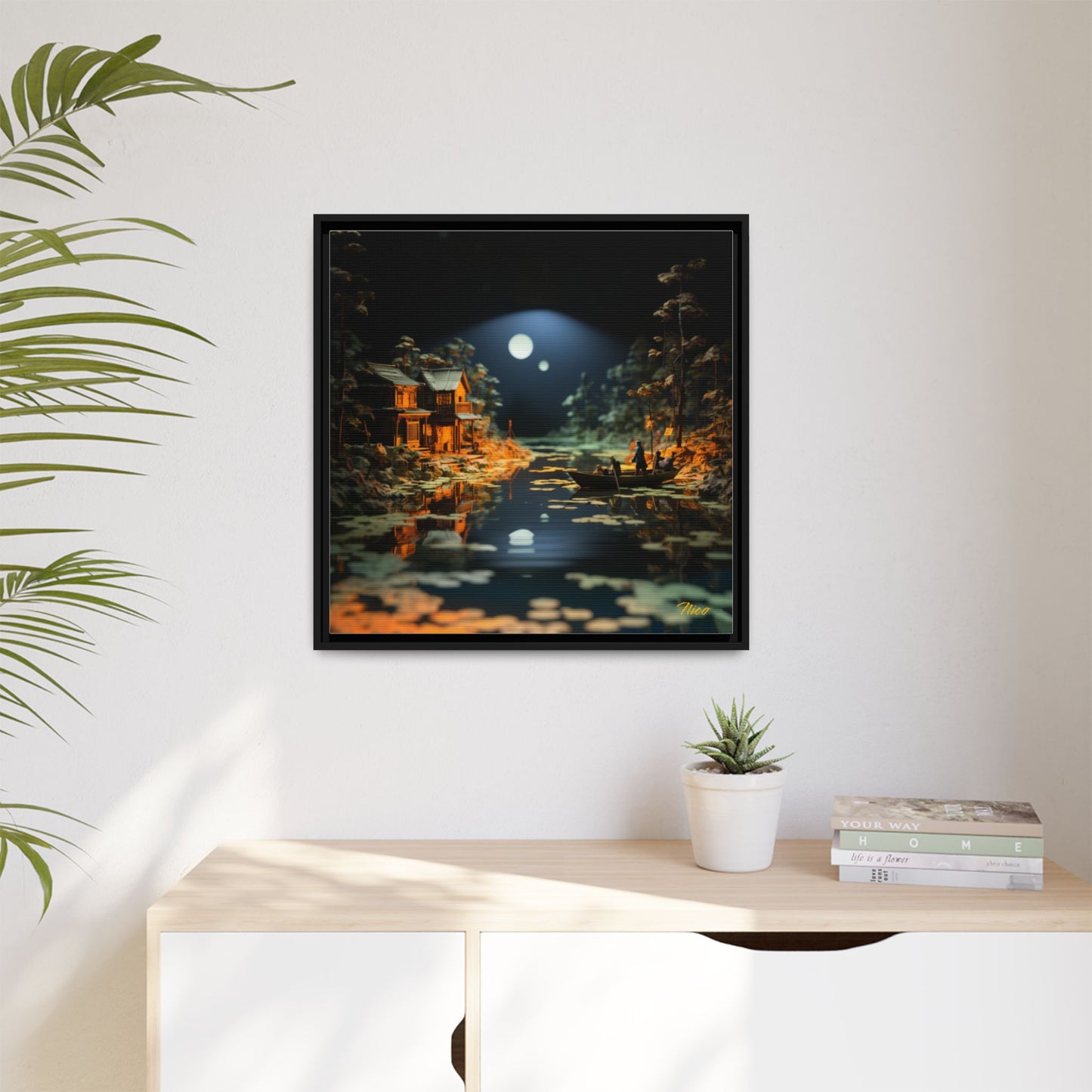 Born On A Bayou Series Print #3 - Black Framed Canvas Print