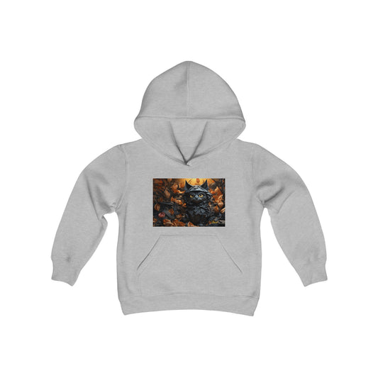 Halloween 2024 Series Print #2 "The Kitty Of Evil!" Youth Heavy Blend Hooded Sweatshirt