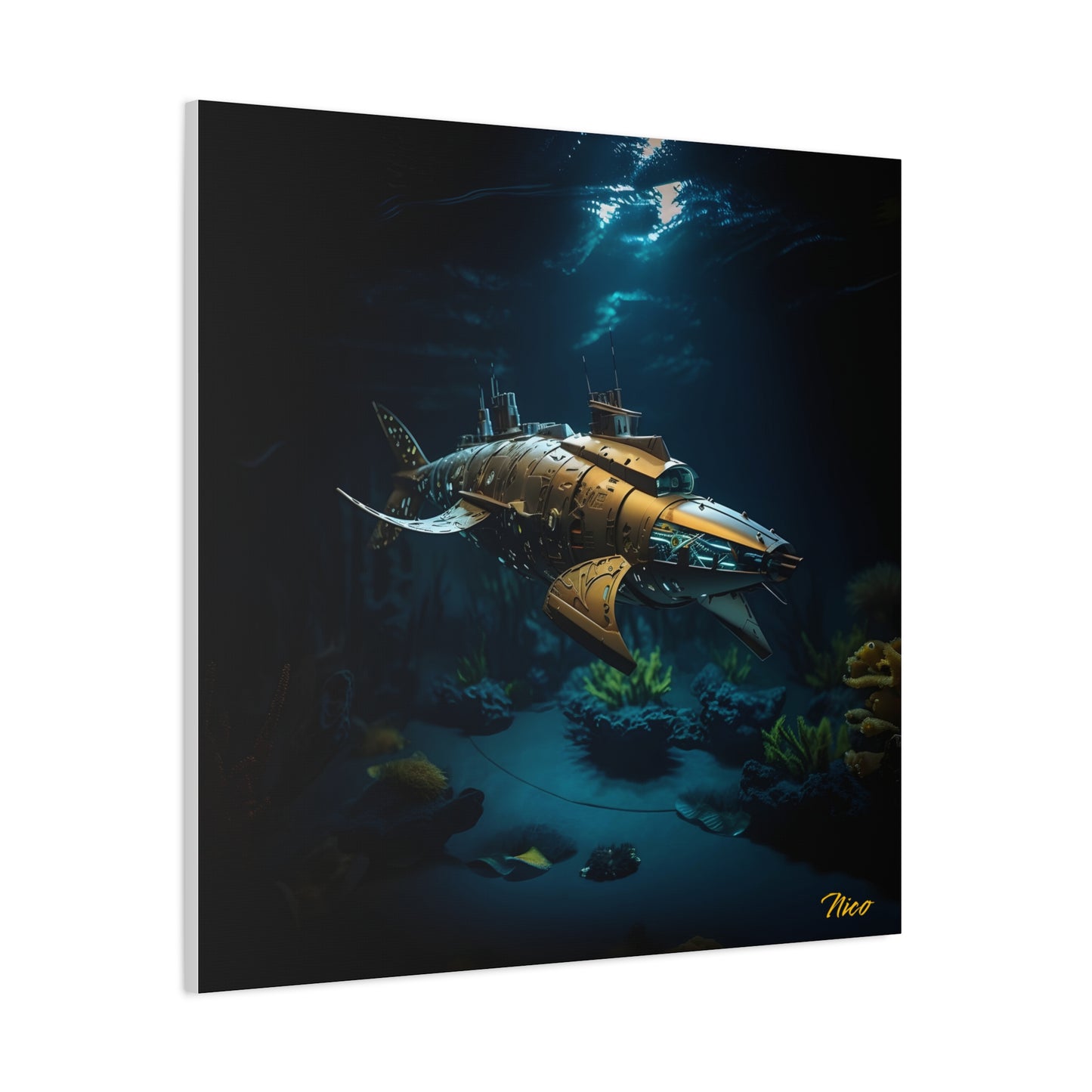 20,000 Leagues Under The Sea Series Print #5 - Streched Matte Canvas Print, 1.25" Thick