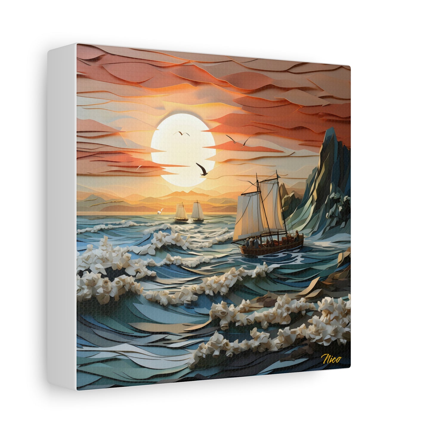 Into The Sunset Series Print #6 - Streched Matte Canvas Print, 1.25" Thick