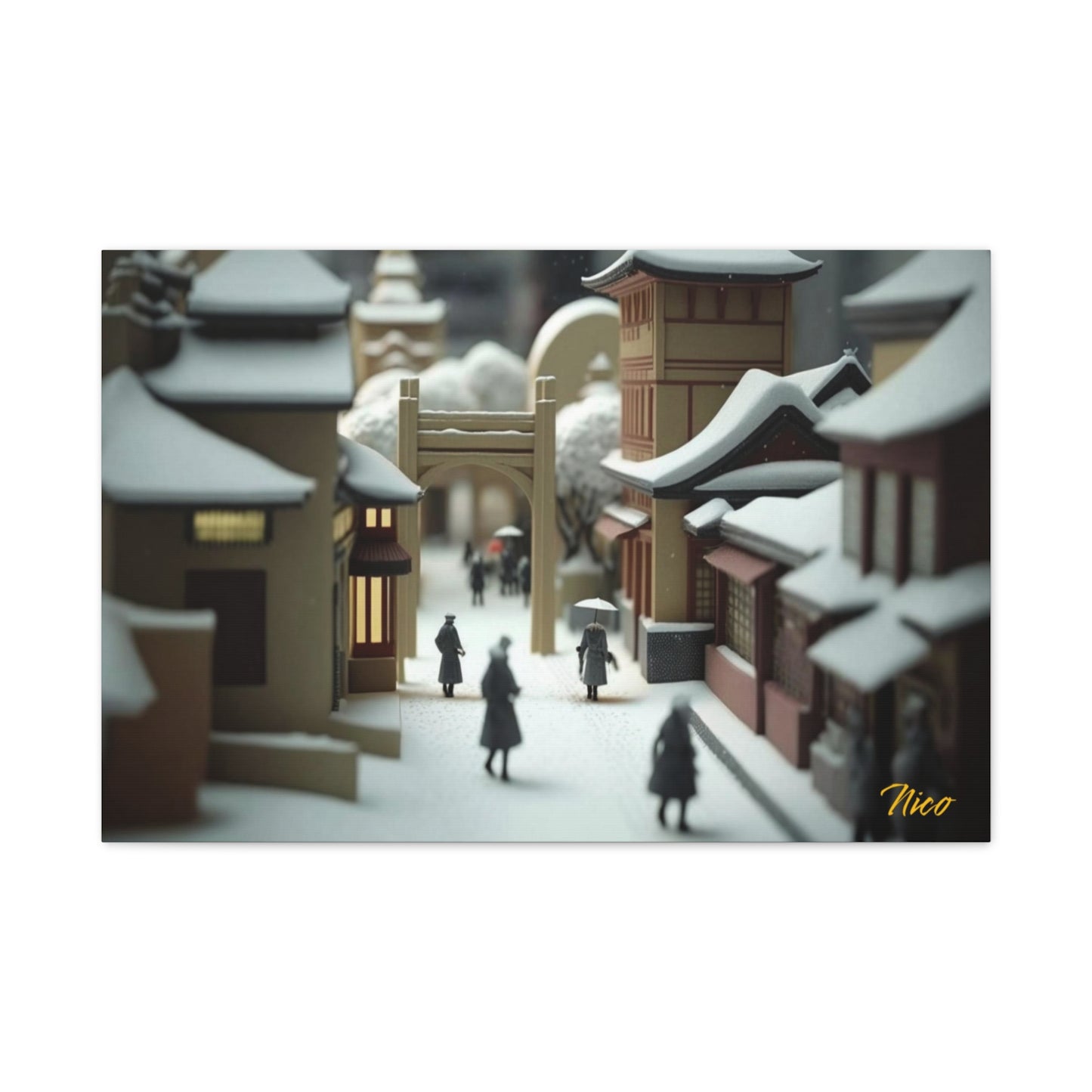 Asian Snow Series Print #9 - Streched Matte Extended Canvas Print, 1.25" Thick