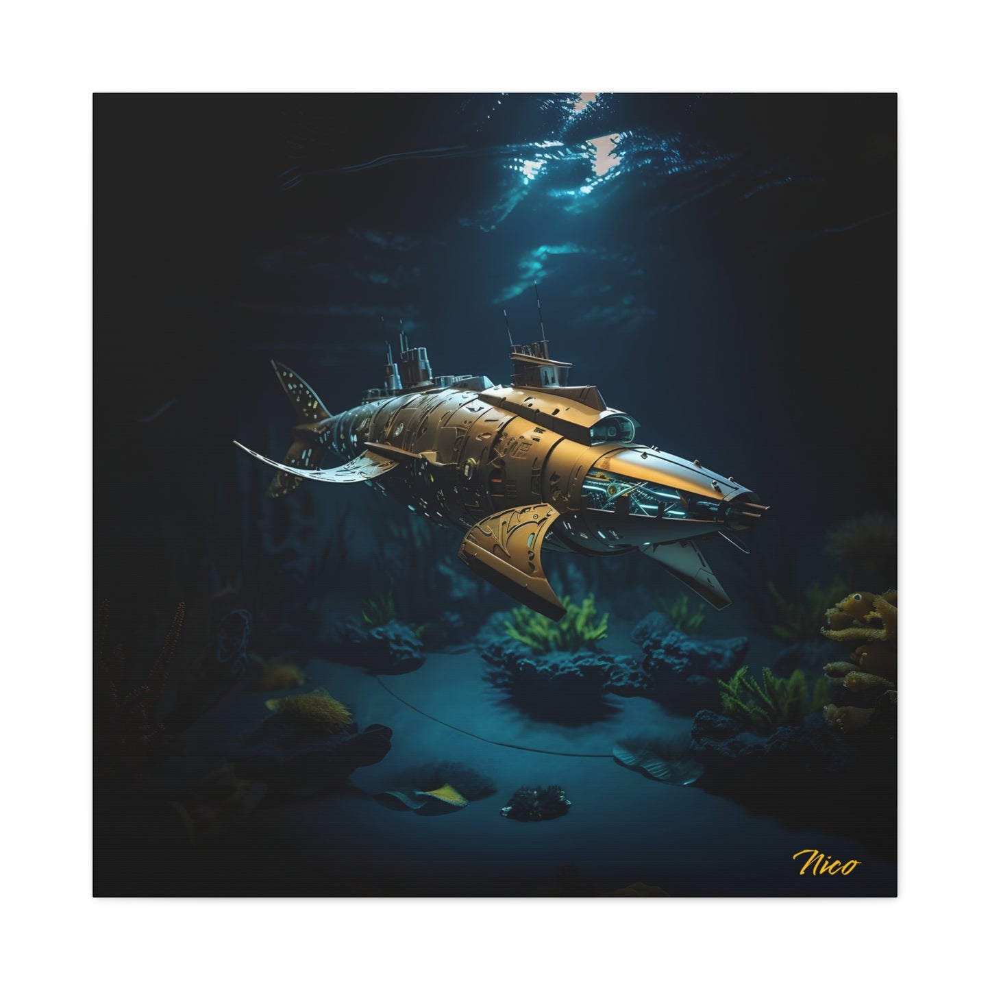 20,000 Leagues Under The Sea Series Print #5 - Streched Matte Canvas Print, 1.25" Thick