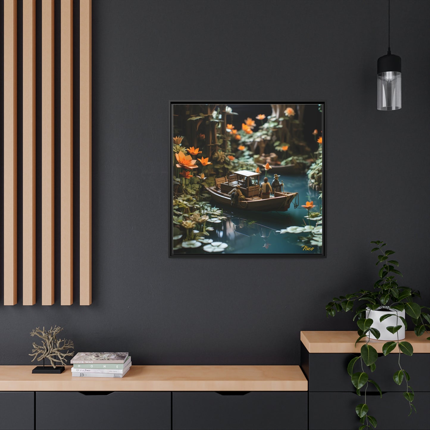 Born On A Bayou Series Print #4 - Black Framed Canvas Print