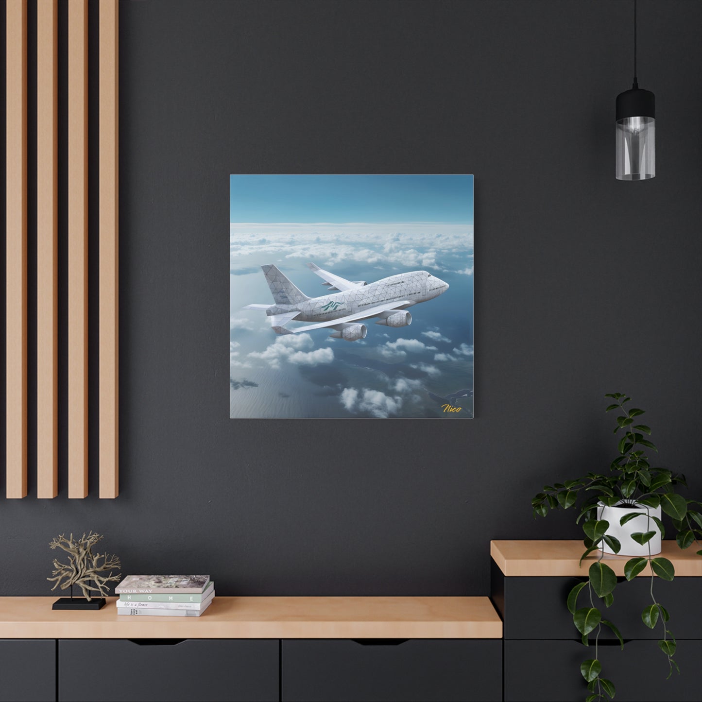 Frequent Flyer Miles Series Print #3 - Streched Matte Canvas Print, 1.25" Thick