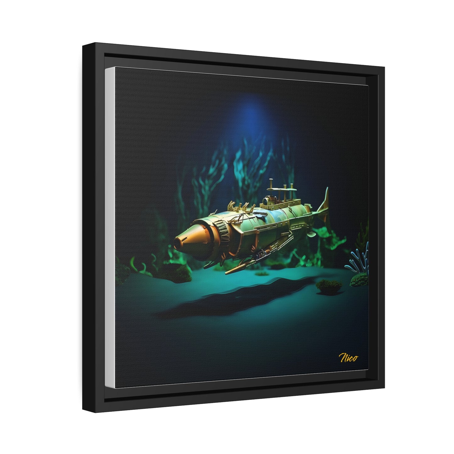 20,000 Under The Sea Series Print #6 - Black Framed Canvas Print