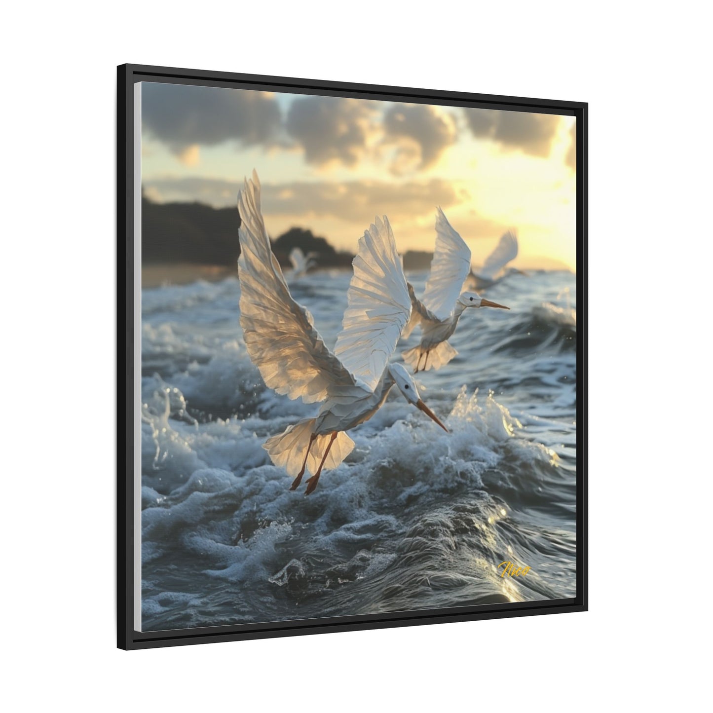 By The Seaside Series Print #10 - Black Framed Canvas Print