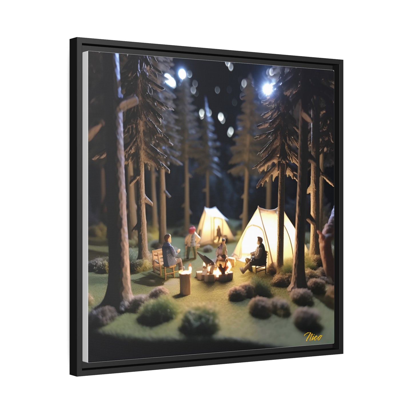 Campfire Series Print #7 - Black Framed Canvas Print