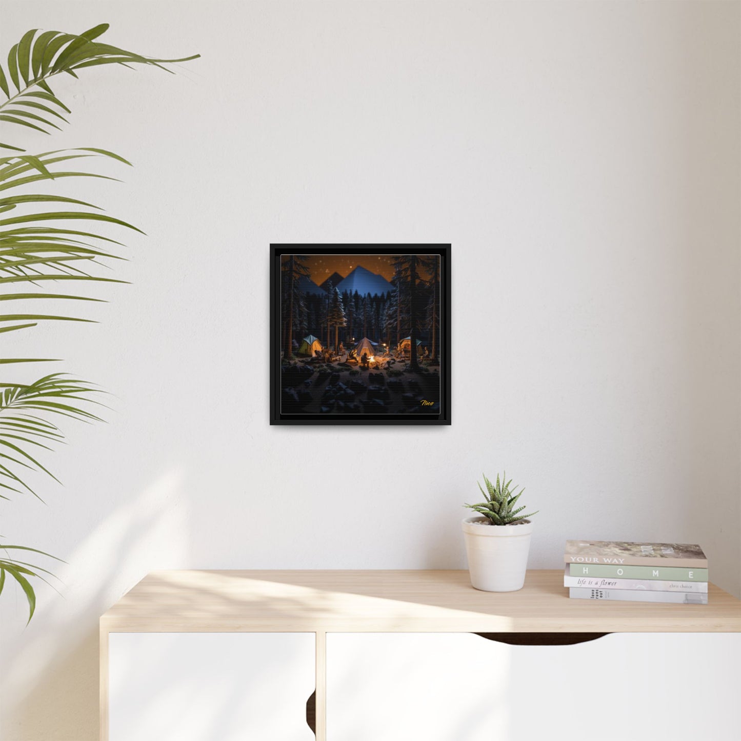 Under The Starry Skies Series Print #1 - Black Framed Canvas Print