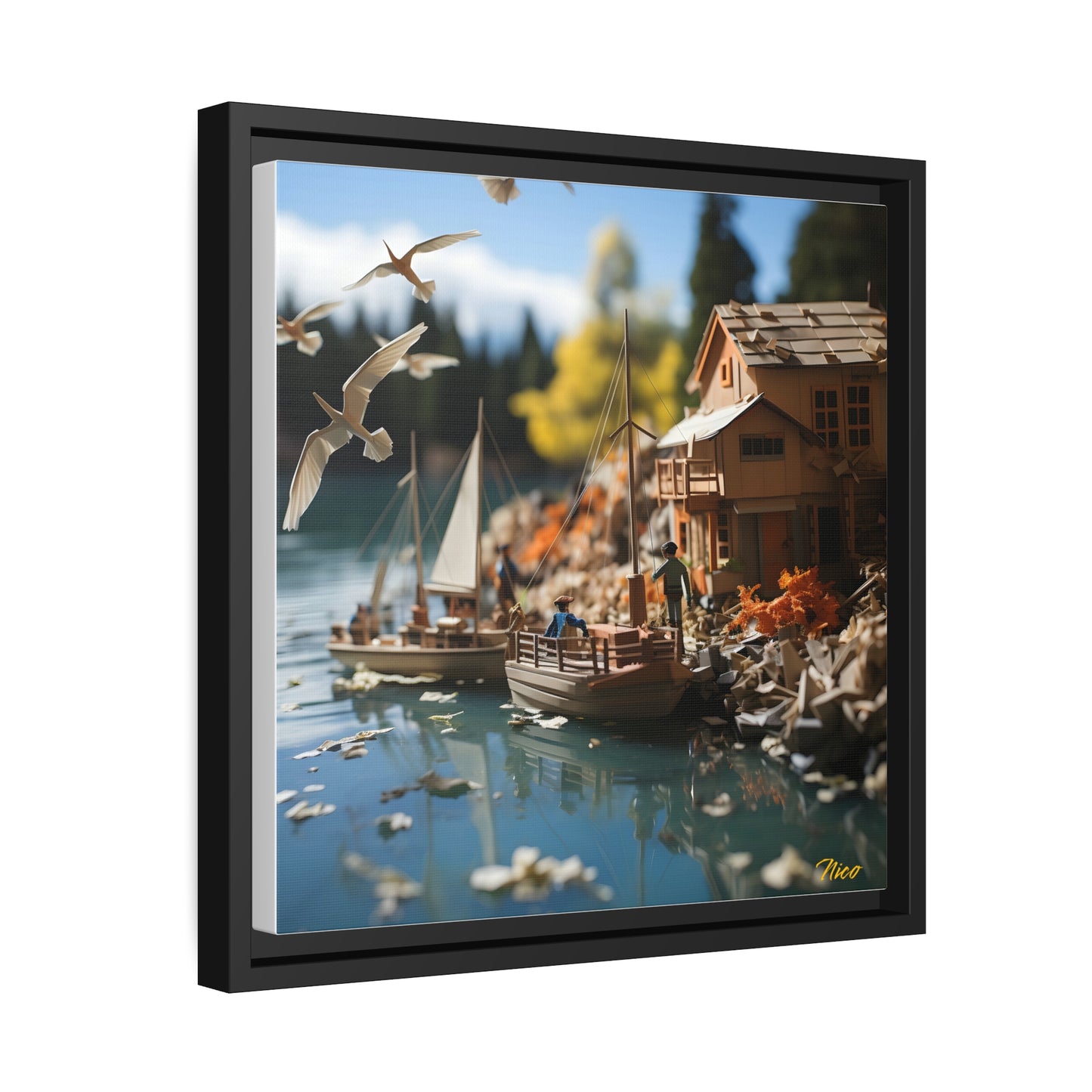 On The Docks By The Bay Series Print #8 - Black Framed Canvas Print