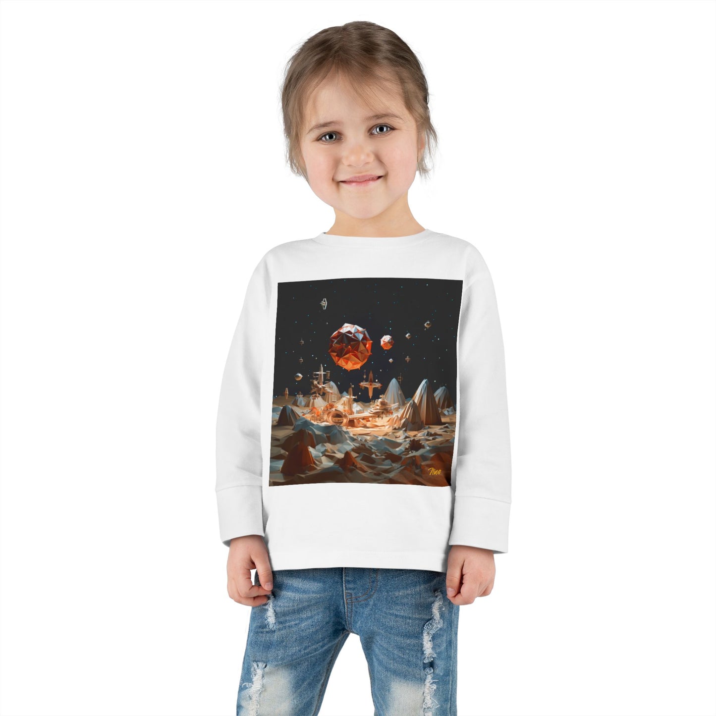 Elons' Dream Series Print #7 Toddler Long Sleeve Tee