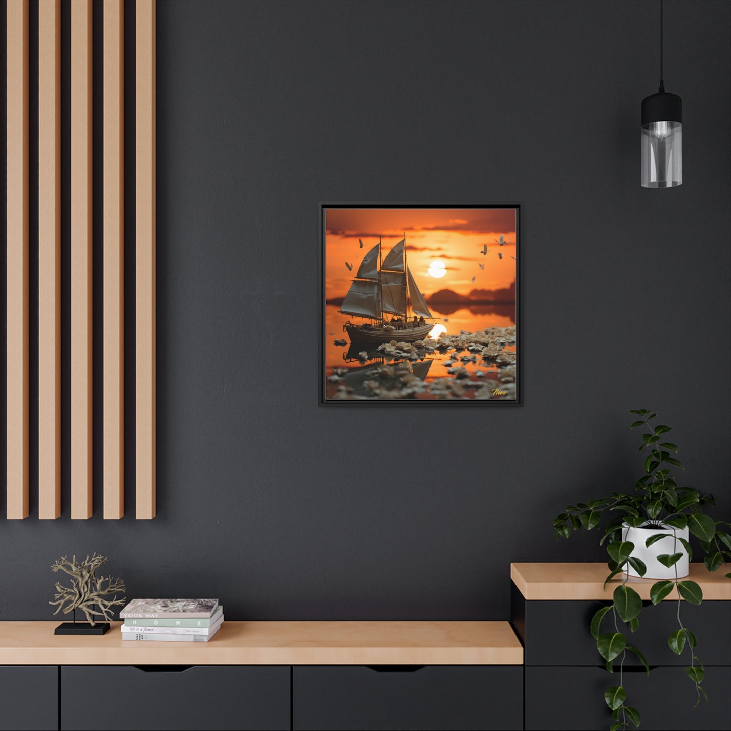 Into The Sunset Series Print #9 - Black Framed Canvas Print