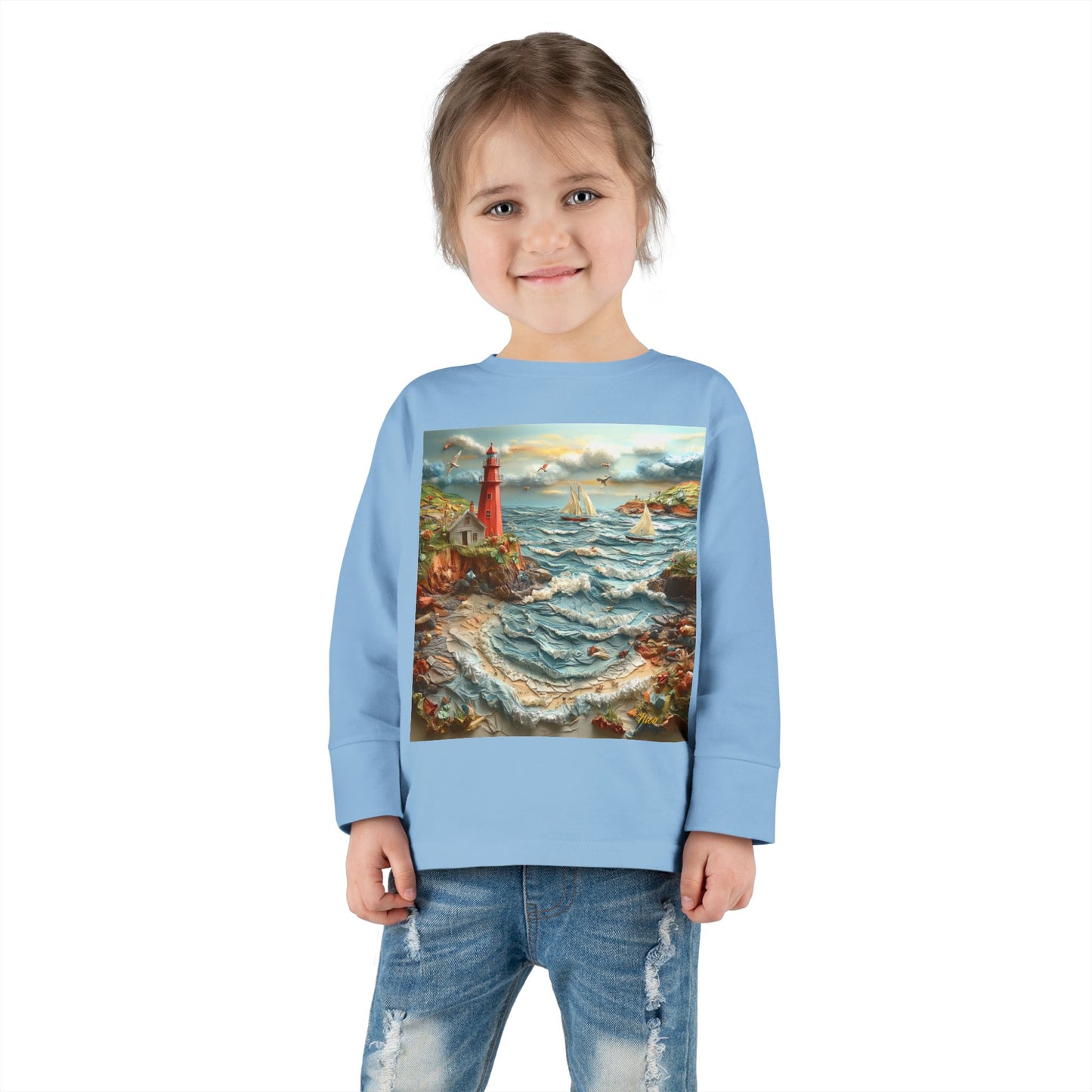 By The Seaside Series Print #2 Toddler Long Sleeve Tee