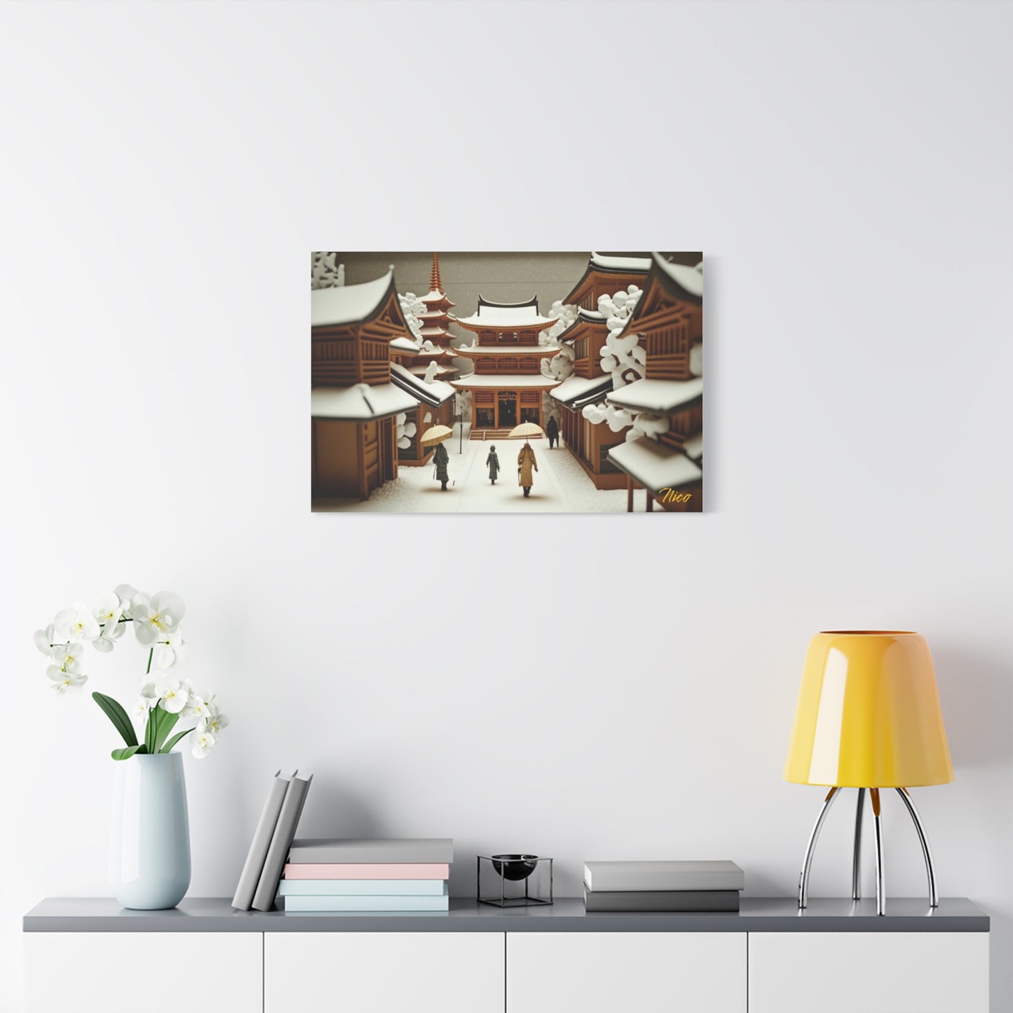 Asian Snow Series Print #10 - Streched Matte Extended Canvas Print, 1.25" Thick