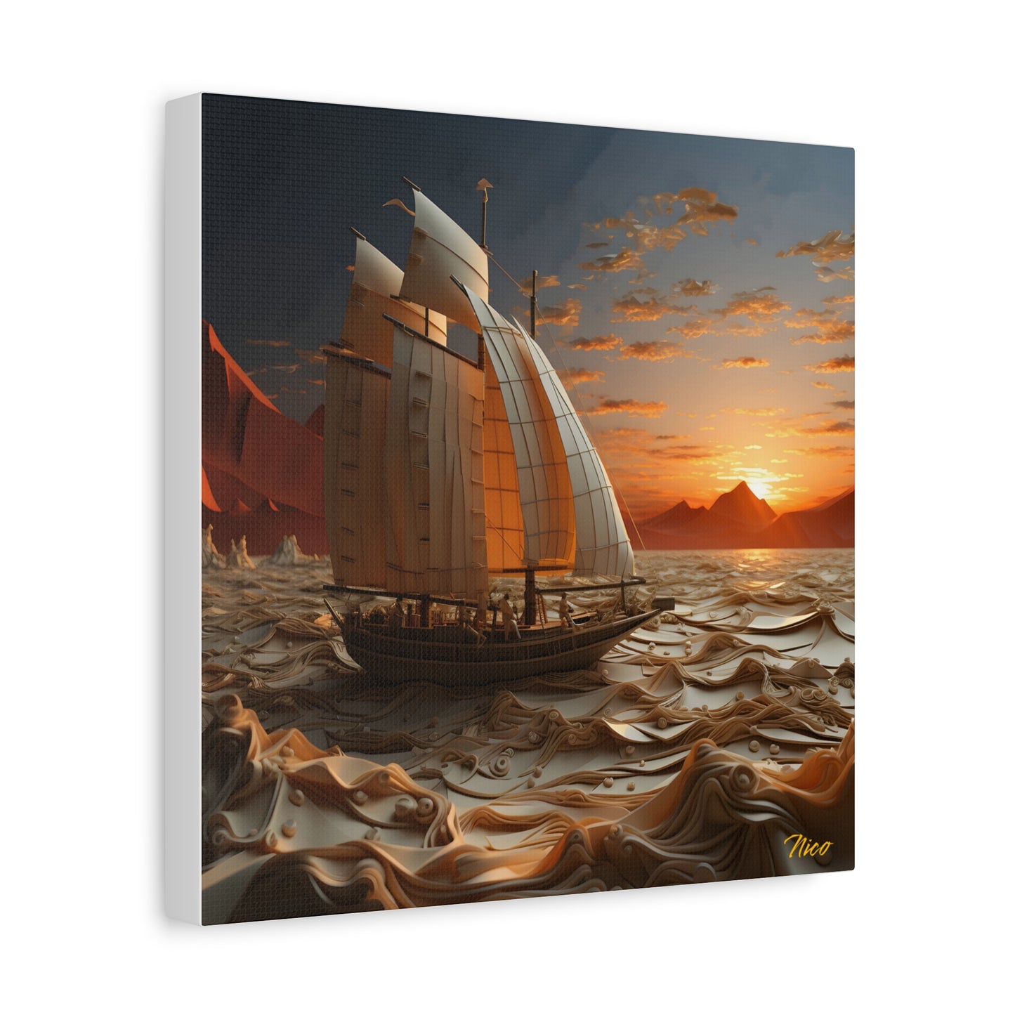 Into The Sunset Series Print #1 - Streched Matte Canvas Print, 1.25" Thick