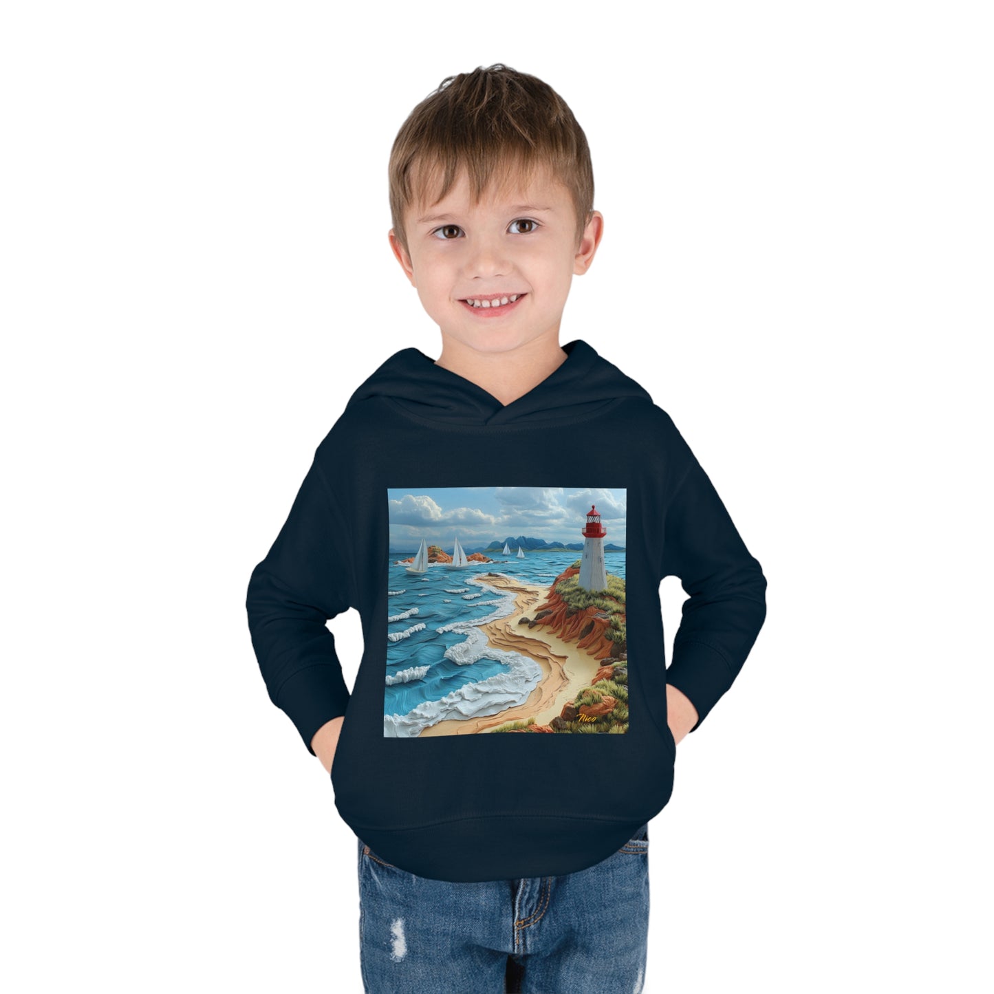 By The Seaside Series Print #4 Toddler Pullover Fleece Hoodie