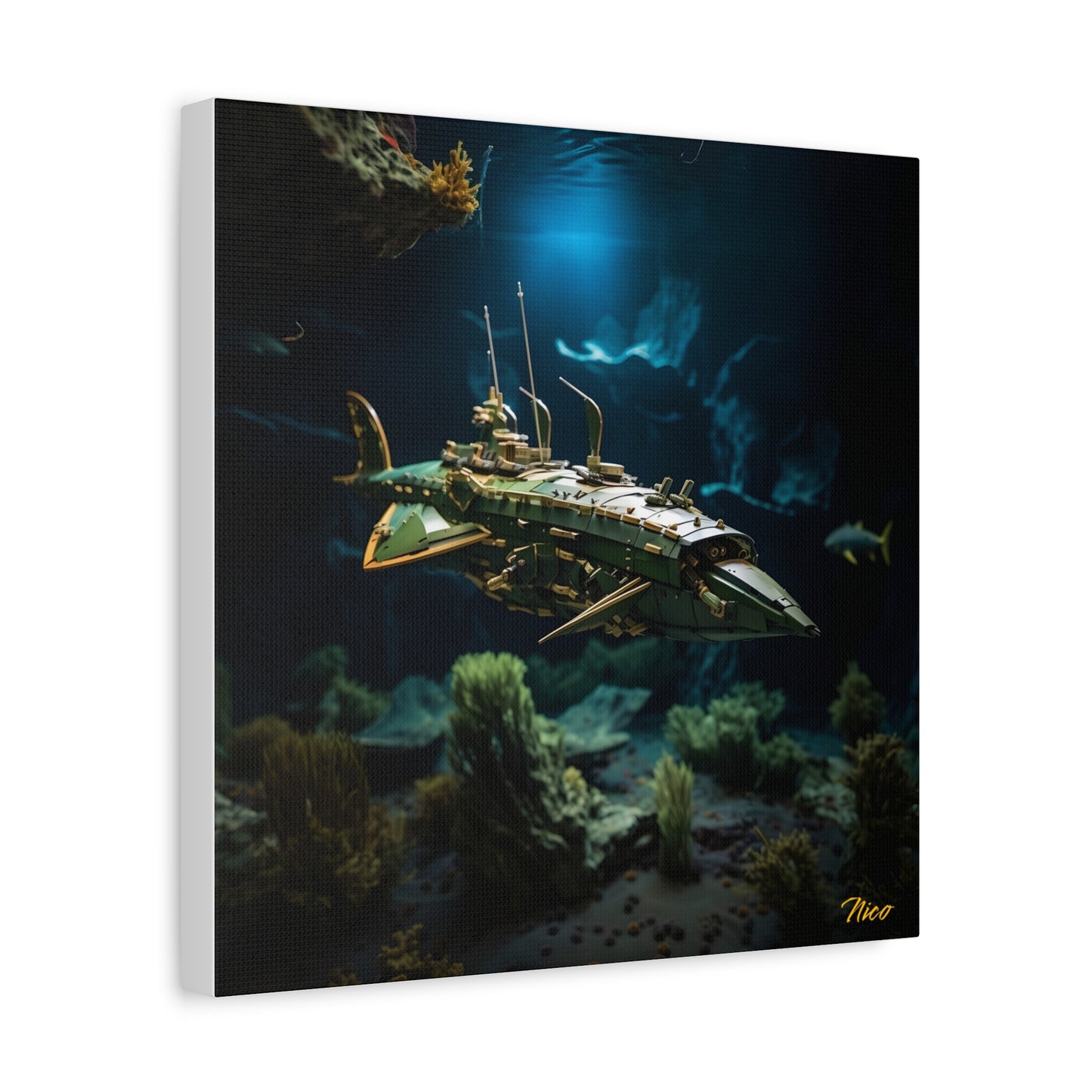 20,000 Leagues Under The Sea Series Print #1 - Streched Matte Canvas Print, 1.25" Thick