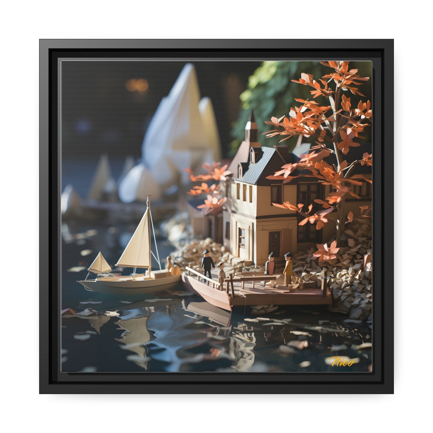 On The Docks By The Bay Series Print #9 - Black Framed Canvas Print