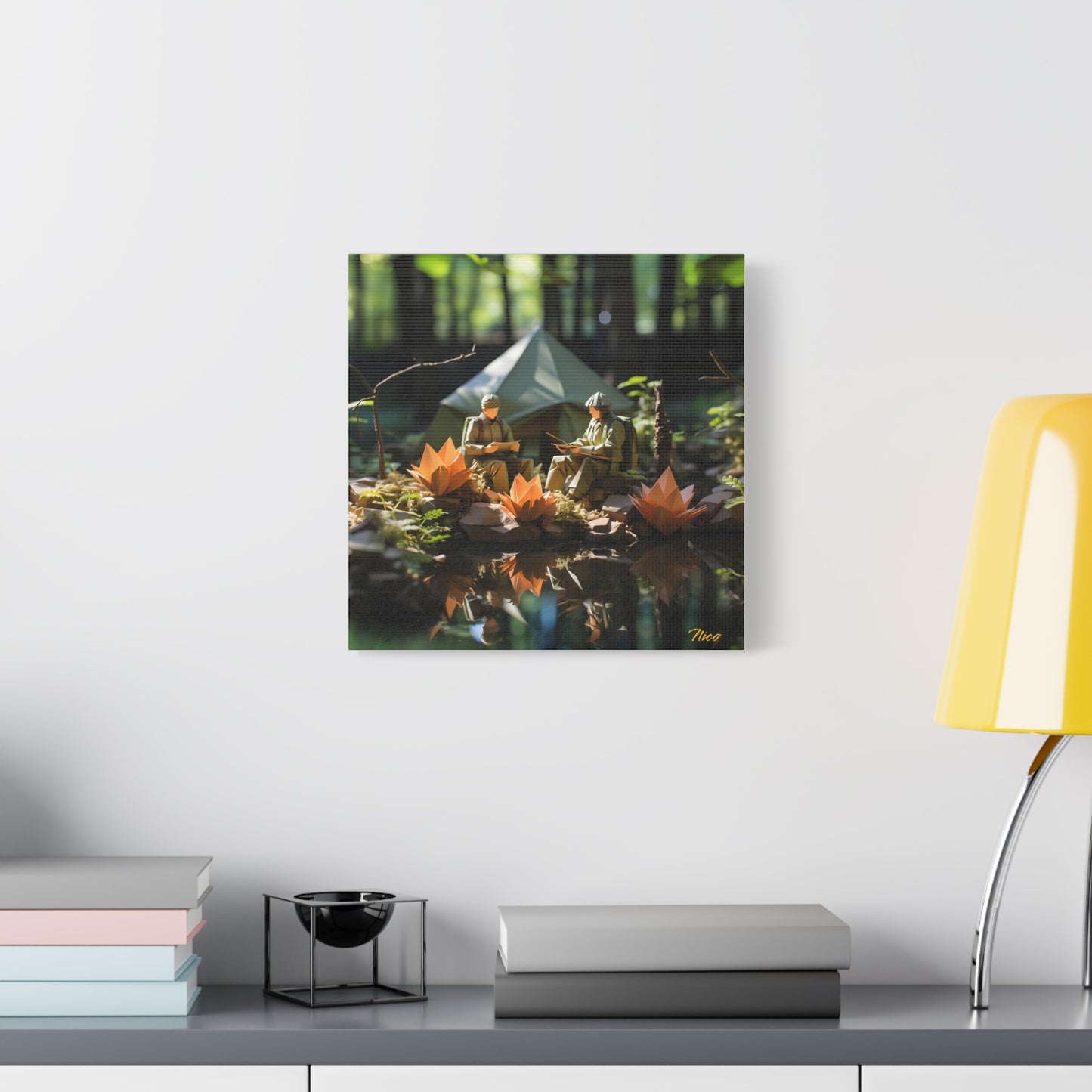 Relaxing By The Brook Series Print #7 - Streched Matte Canvas Print, 1.25" Thick