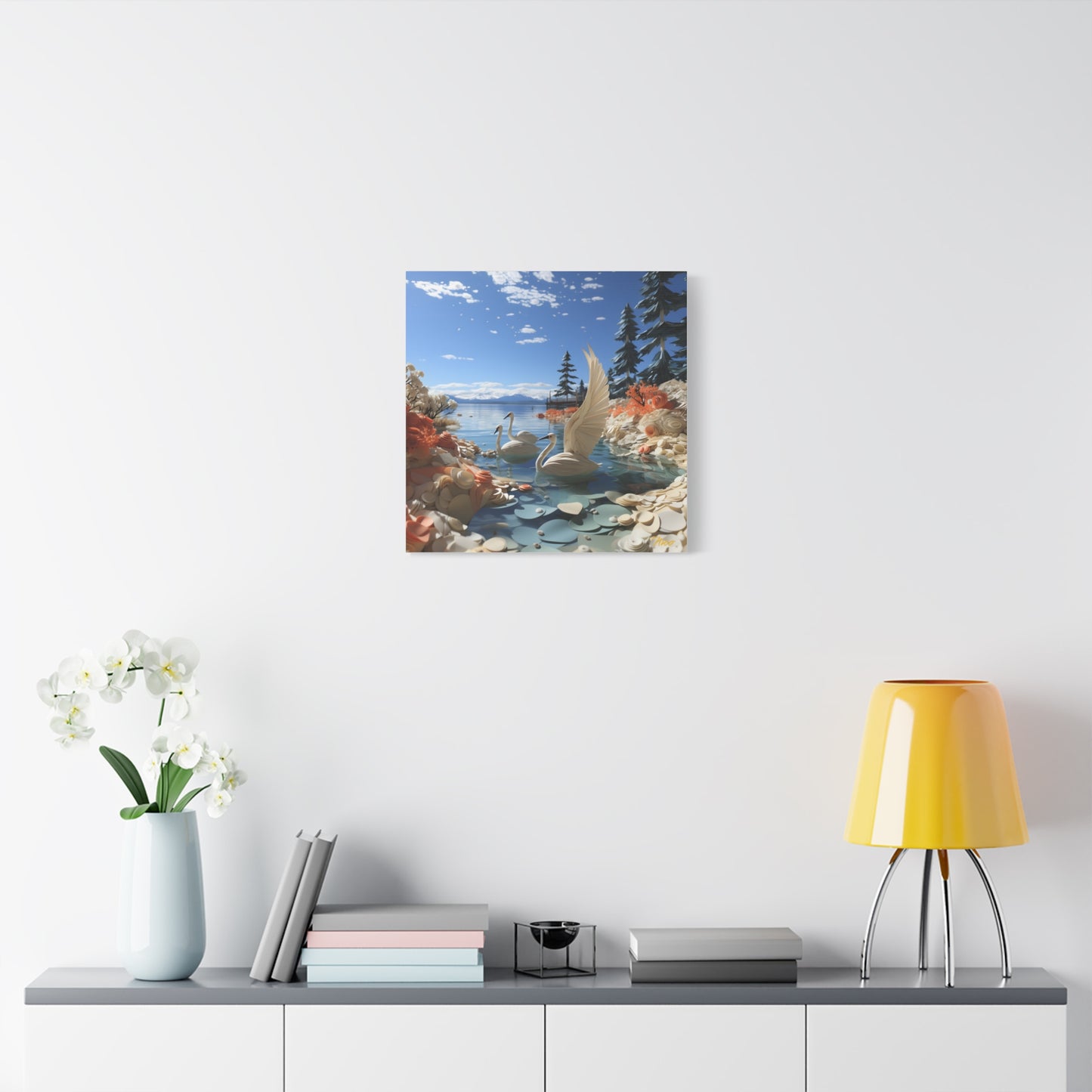 Mountain Lake Series Print #1 - Streched Matte Canvas Print, 1.25" Thick